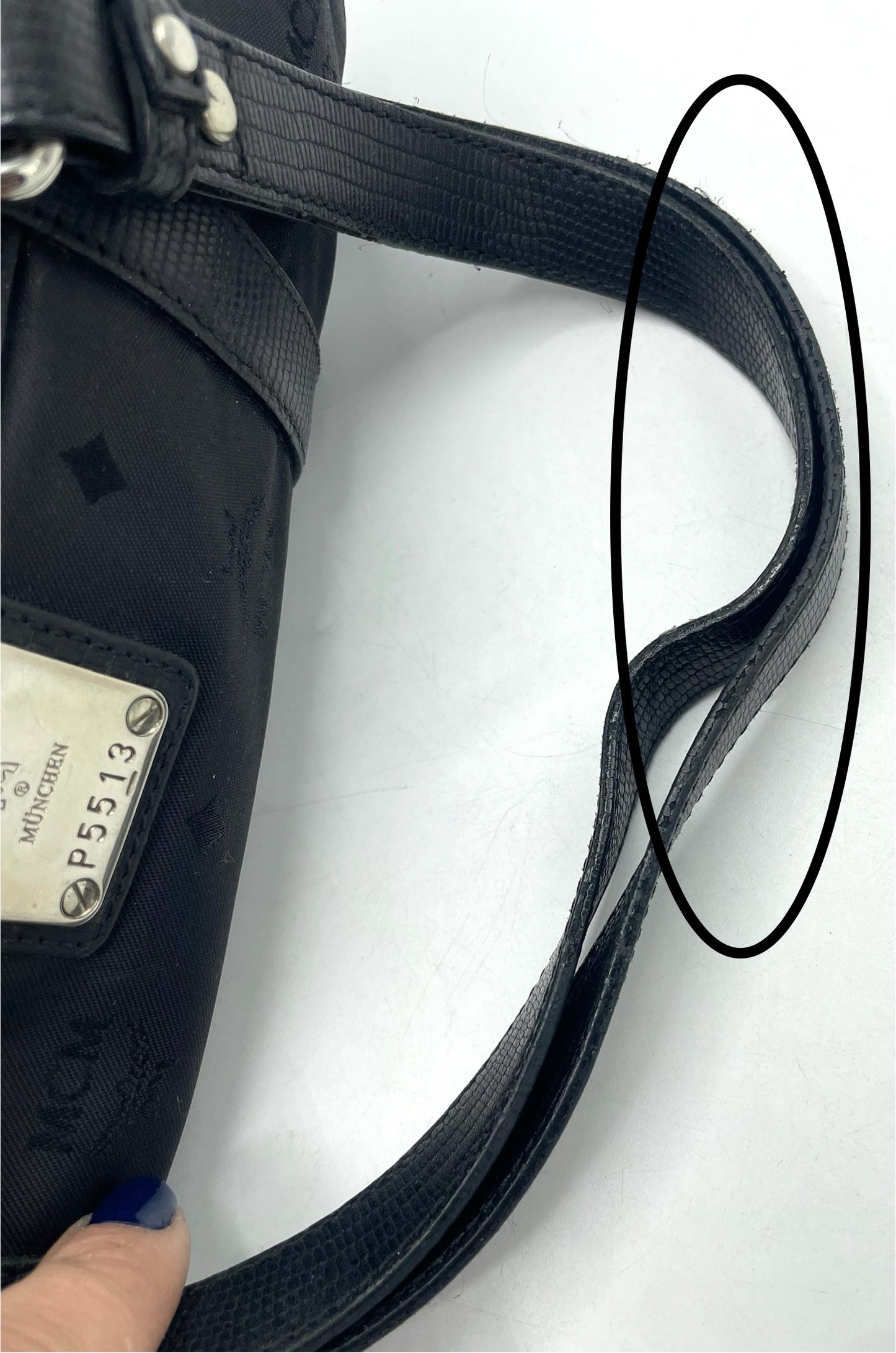MCM Nylon Monogram Barrel Bag