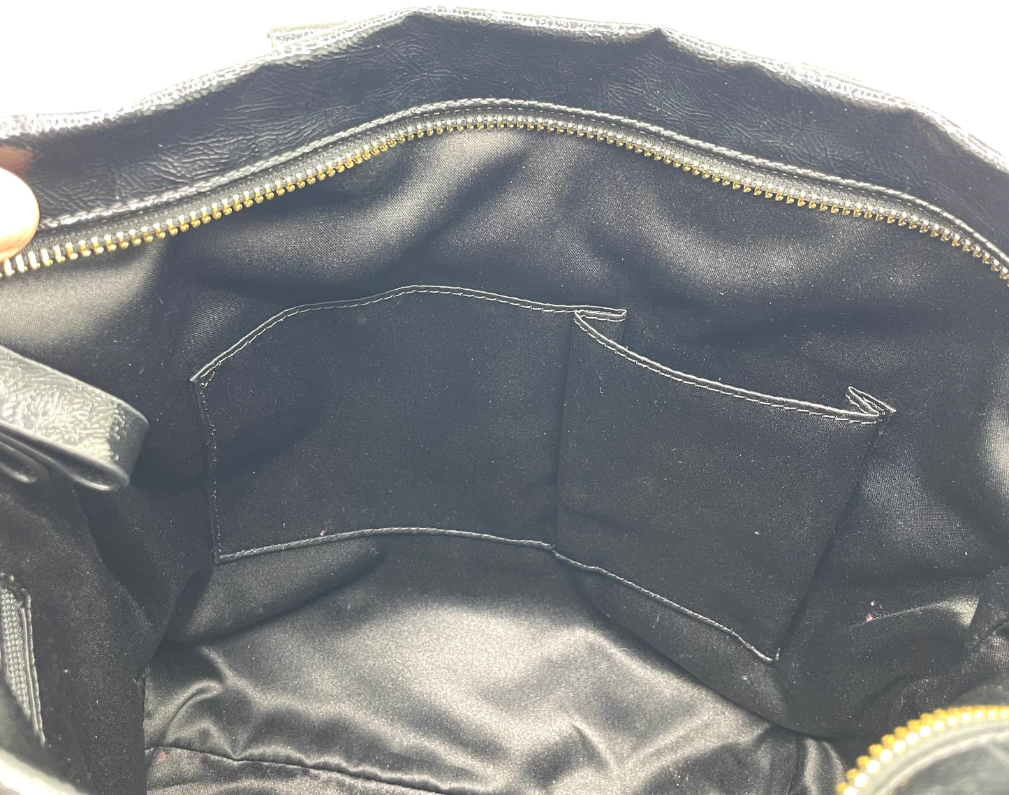 Coach Poppy Daisy Liquid Black Patent Leather Tote