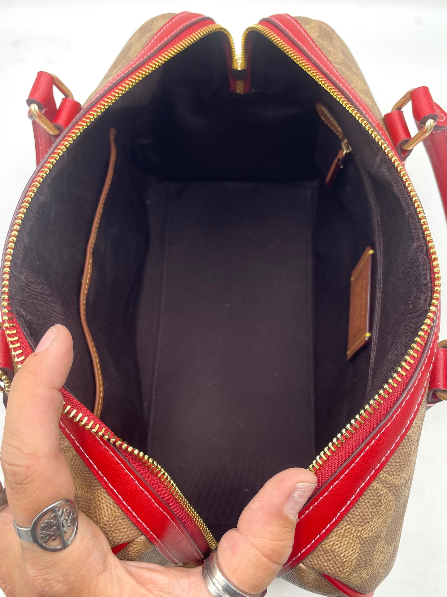 Coach Rowan Large Satchel - Signature Stripe