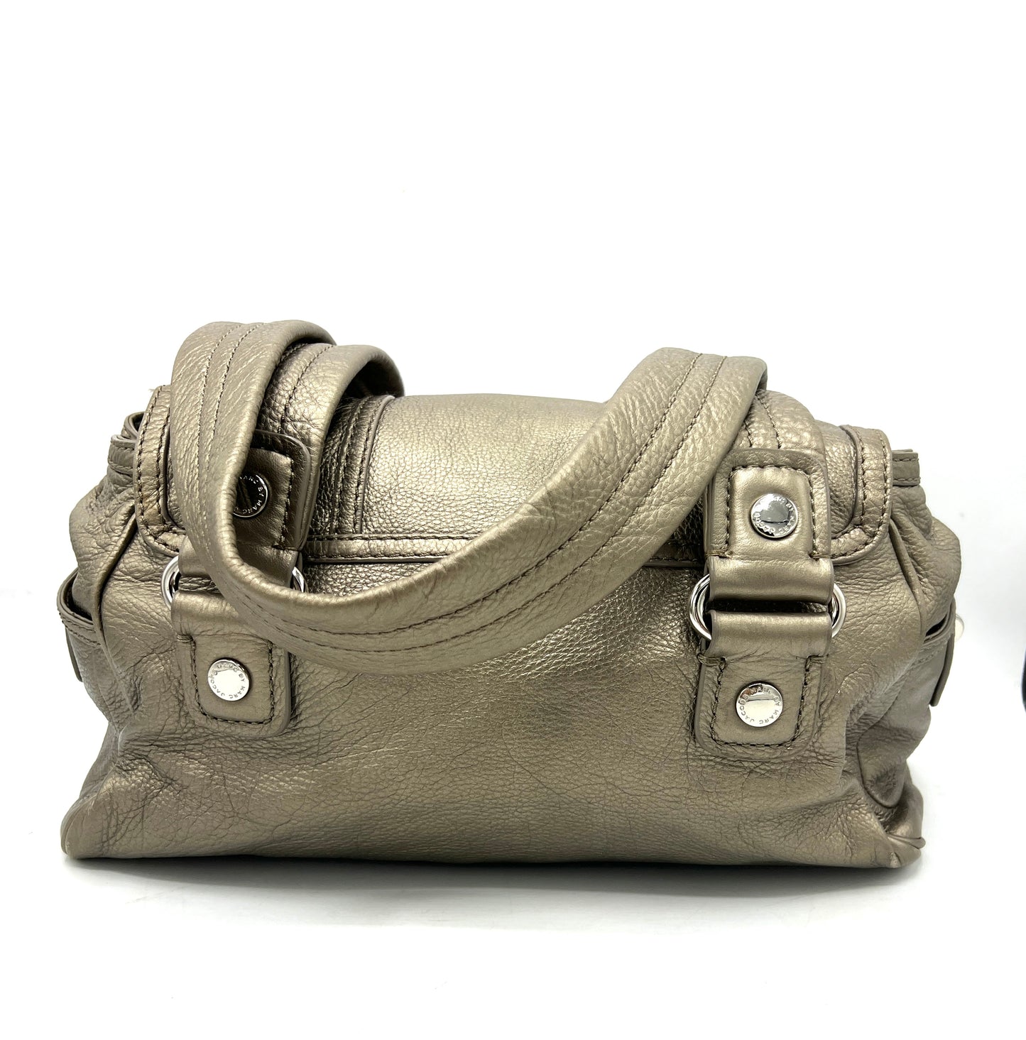 Marc by Marc Jacobs Totally Turnlock Quinn Satchel Handbag – Bronze Metallic Leather