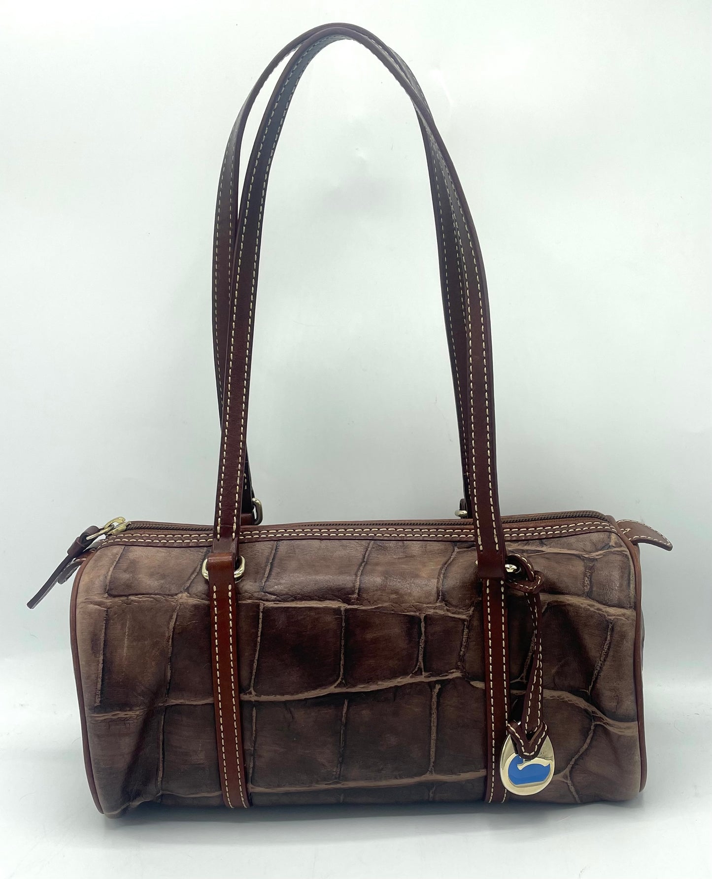 Dooney and Bourke Croc Embossed Barrel Bag
