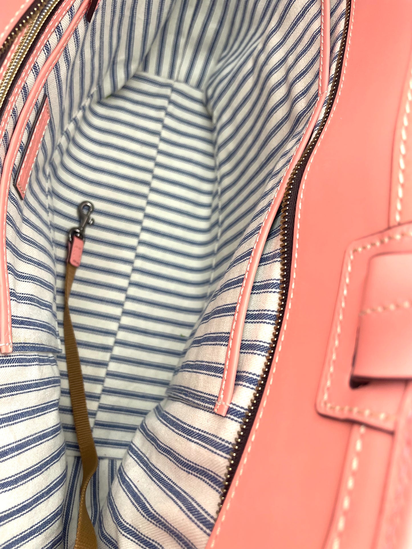 Dooney & Bourke Beacon Zip Top Tote – Light Pink/Peach Vachetta Leather *Clearance/Rehab Bag*