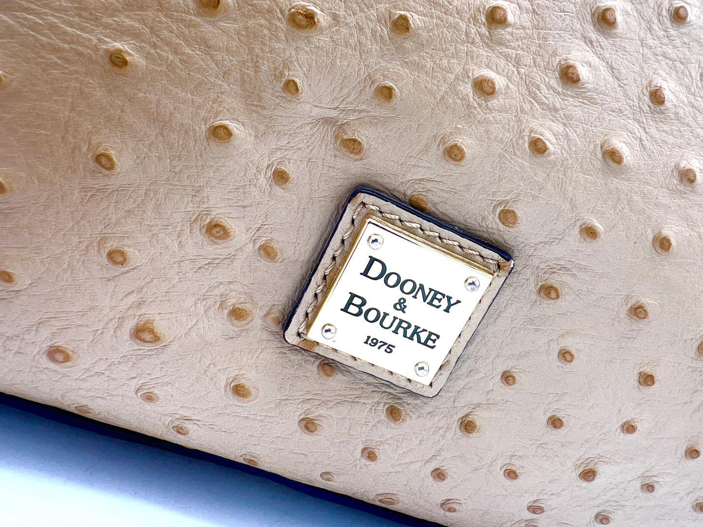 Dooney & Bourke Ostrich Zip Top Tote – Tan