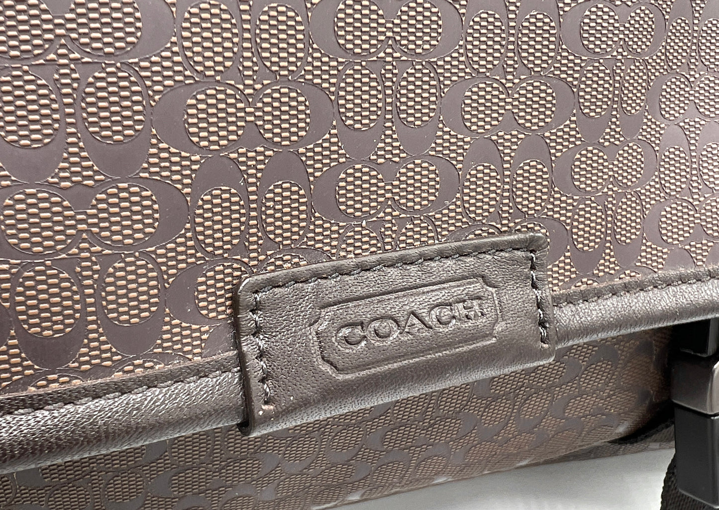 Coach Heritage Signature Embossed PVC Messenger Bag