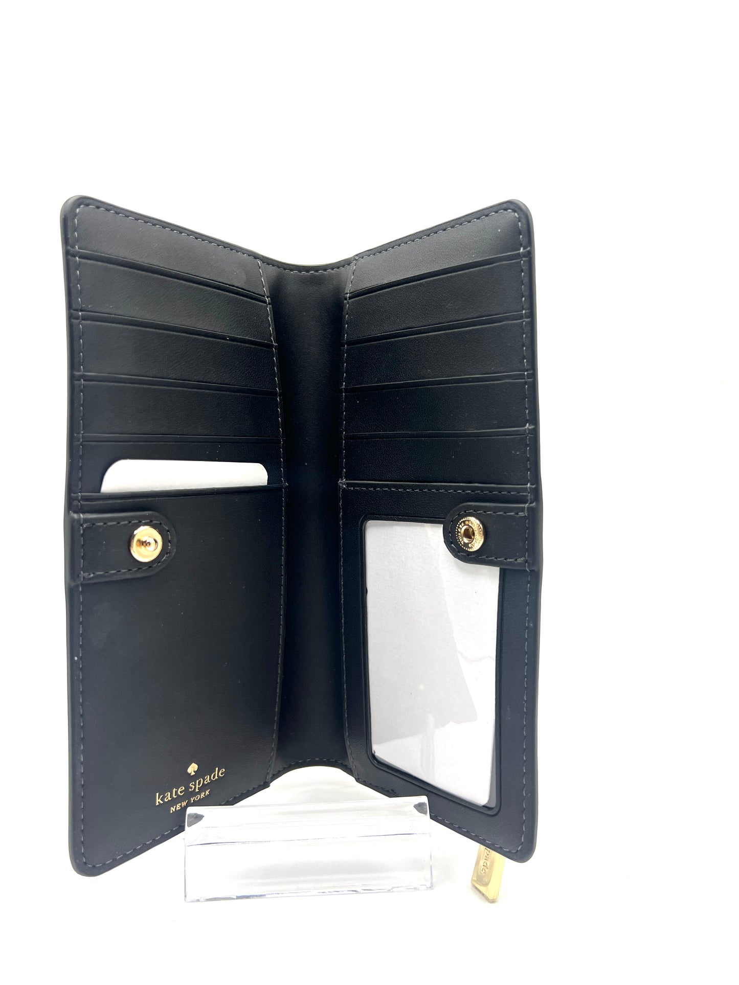 Kate Spade Madison Large Slim Wallet – Black Saffiano Leather