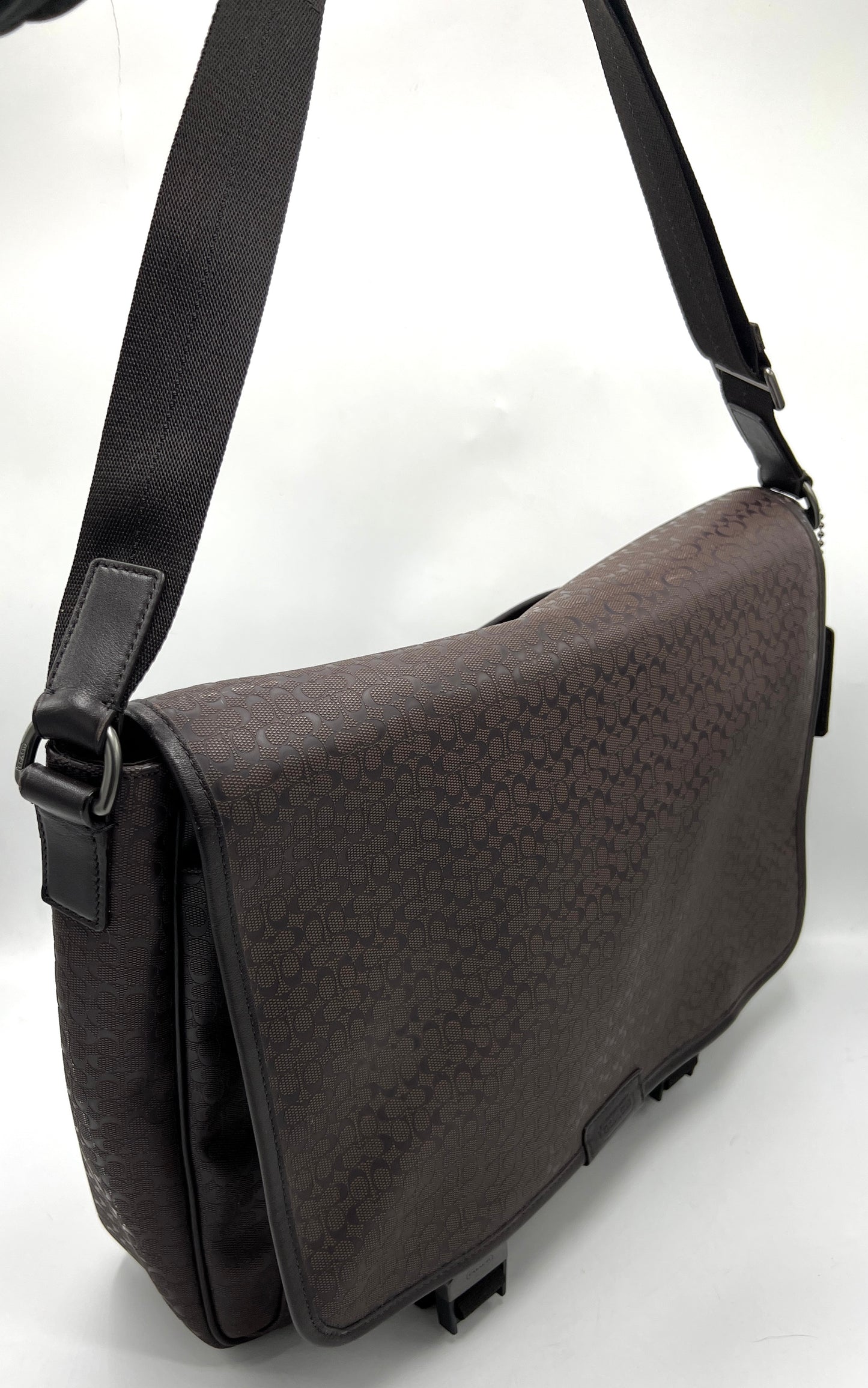 Coach Heritage Signature Embossed PVC Messenger Bag