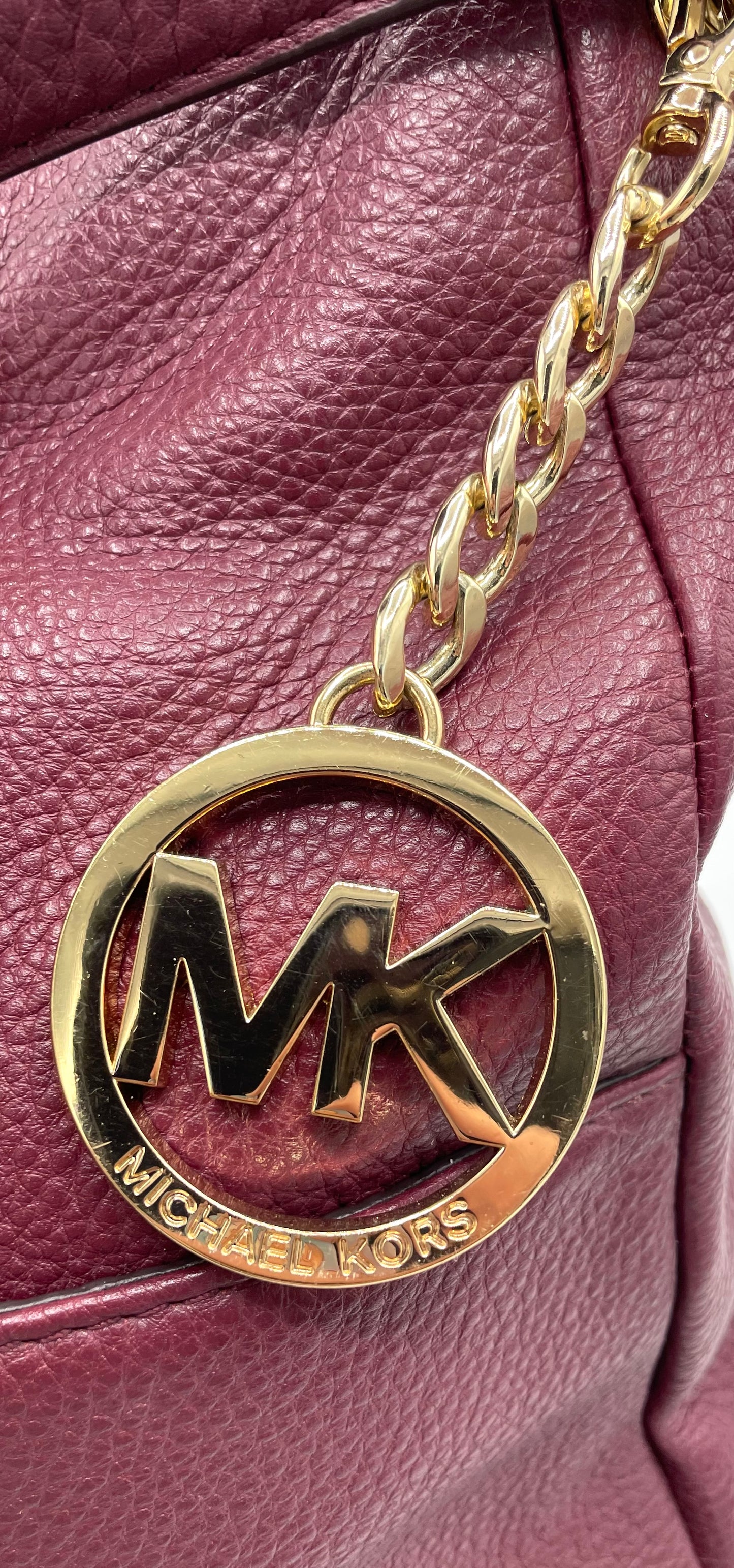 Michael Kors Pebbled Leather Chain Shoulder Bag