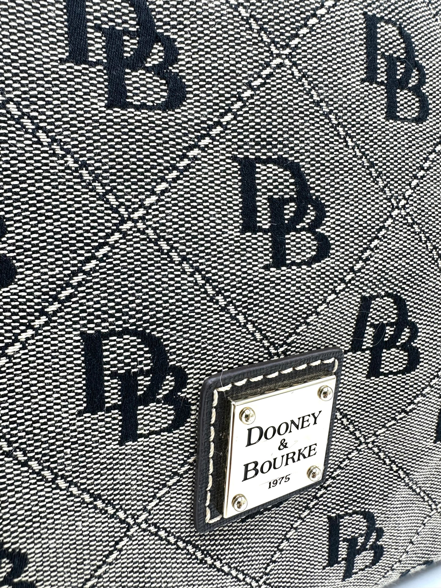 Dooney & Bourke Signature Erica Hobo – Grey with Black Monogram