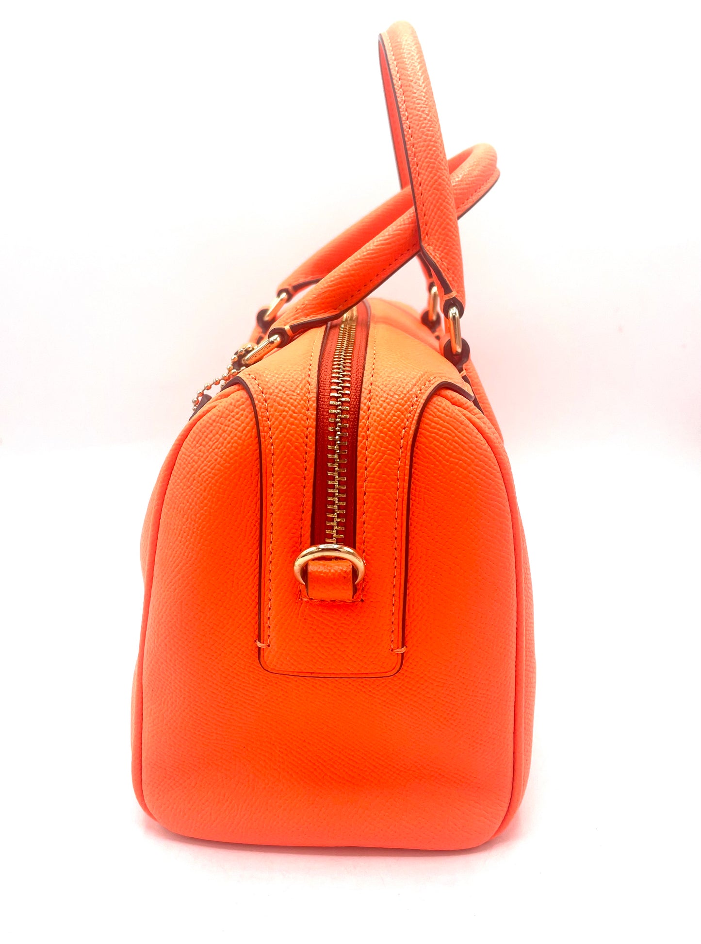 Coach Mini Bennett Satchel – Neon Orange Grained Leather (Style F67673)