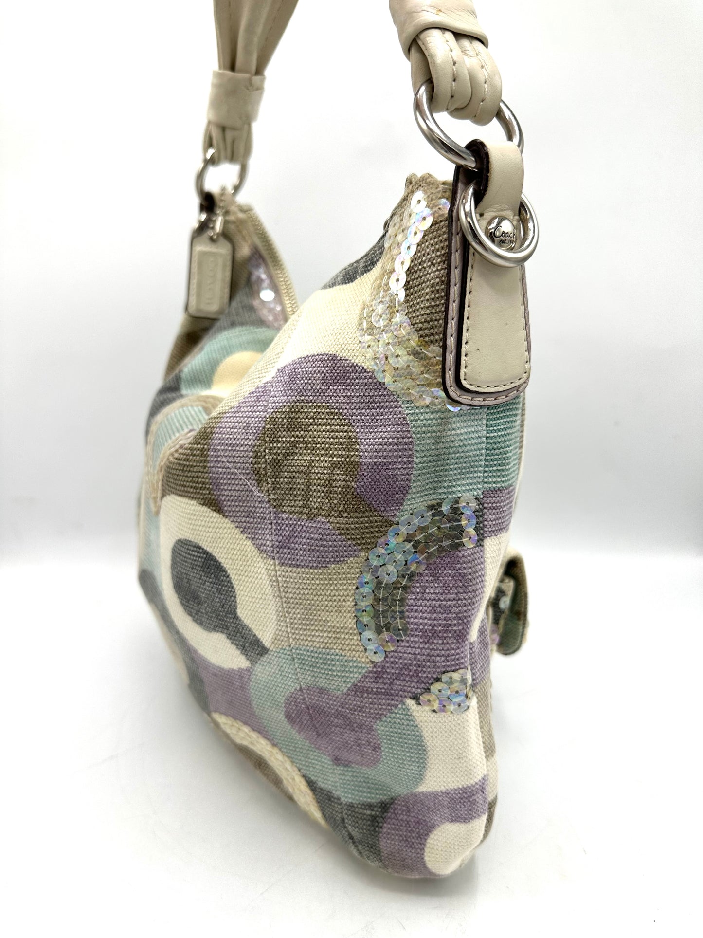 Coach Kristin Graphic Op Art Shoulder Bag – Multicolor with Sequins