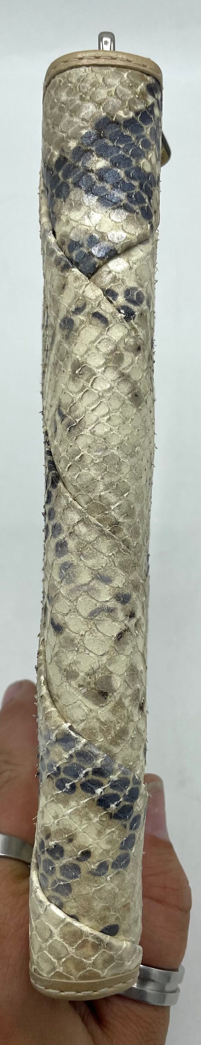 Coach Accordion Zip Wallet – Beige Iridescent Python with Pleating