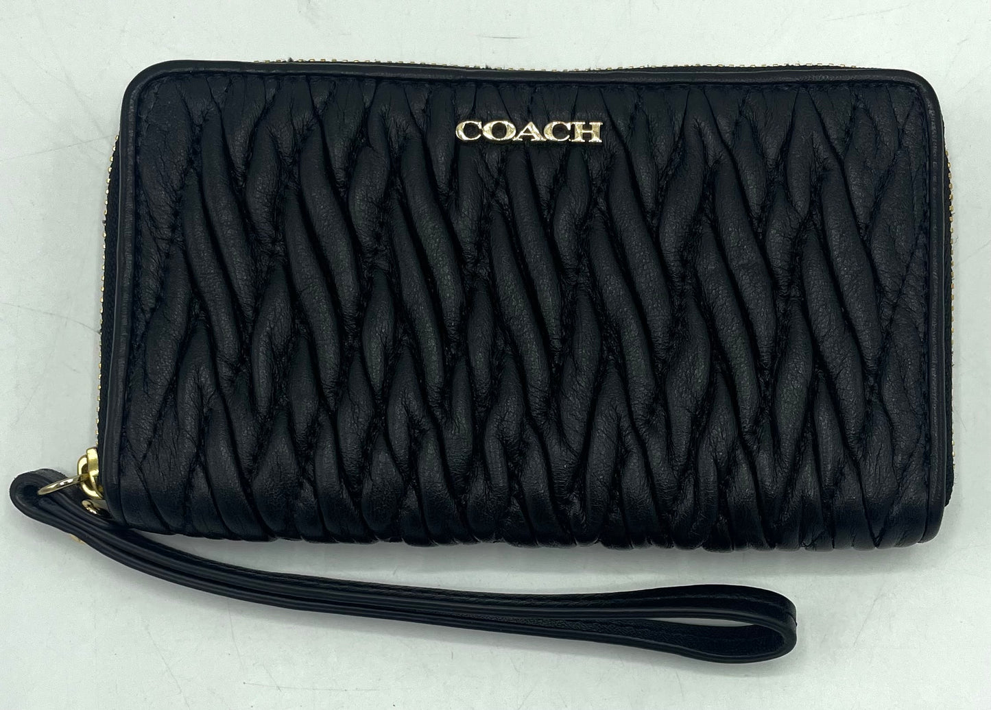 Coach Gathered Twist Leather Small Wallet