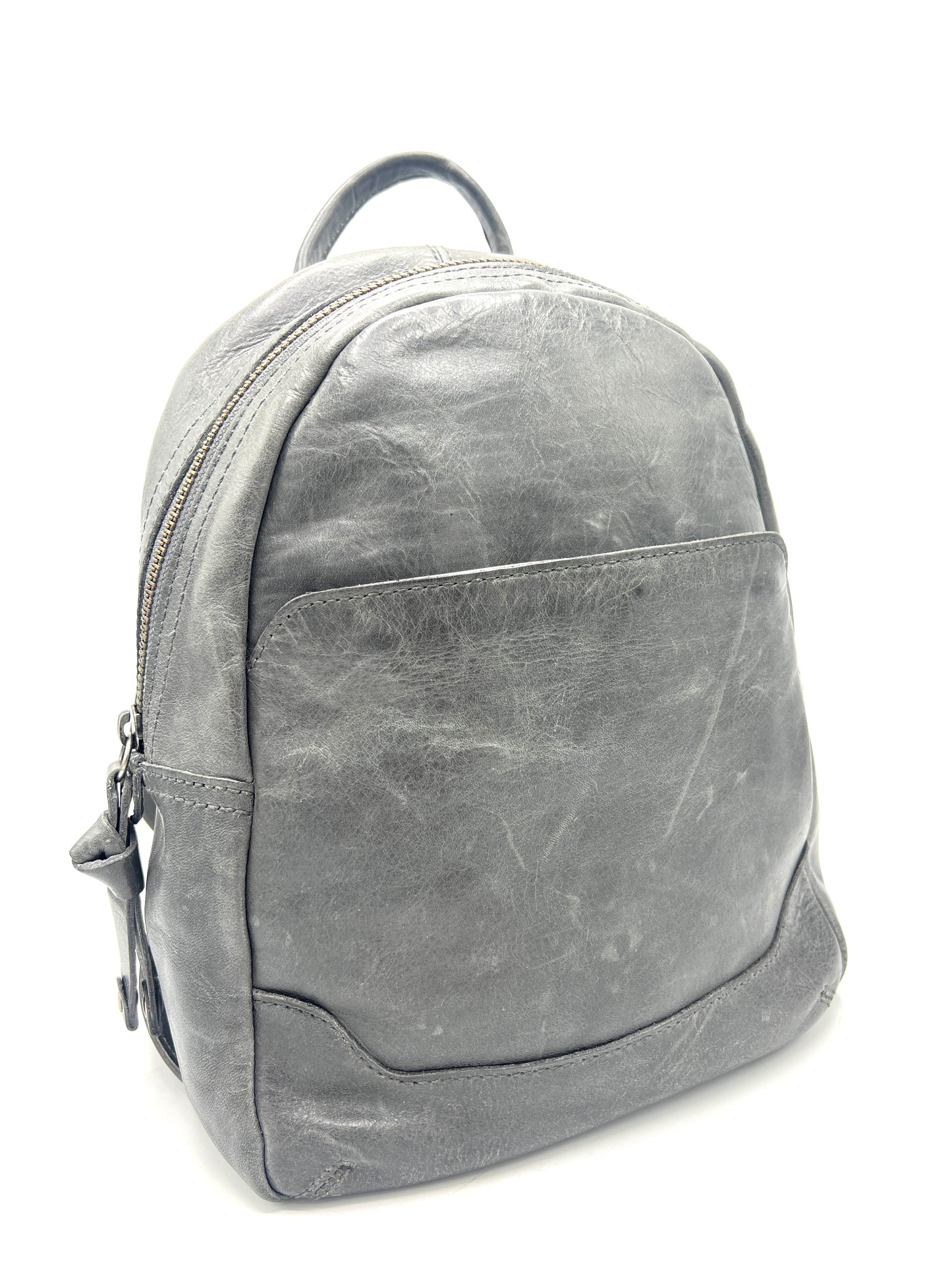 Frye Melissa Medium Leather Backpack – Slate Gray