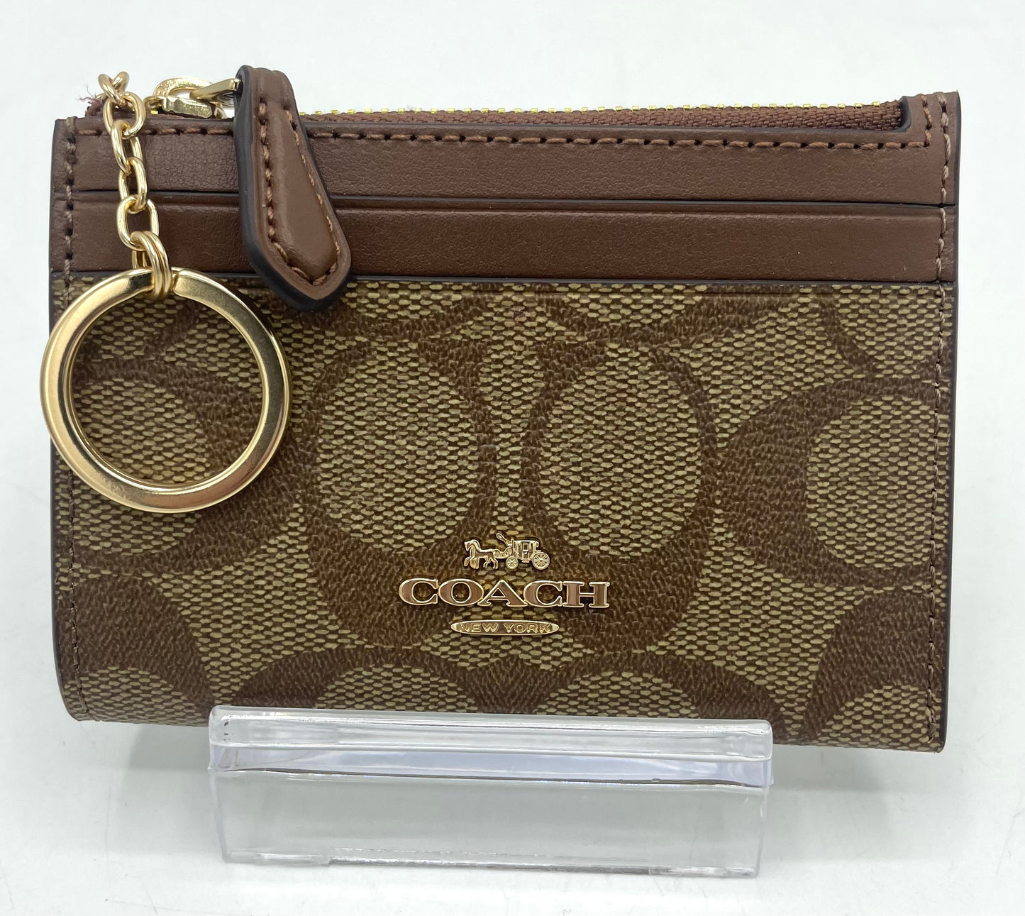 Coach Mini Skinny ID Case - Tan Suede Interior