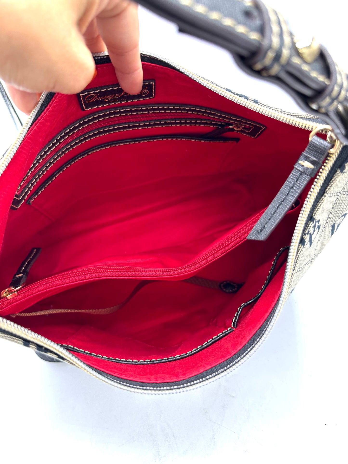 Dooney & Bourke Signature Erica Hobo – Grey with Black Monogram