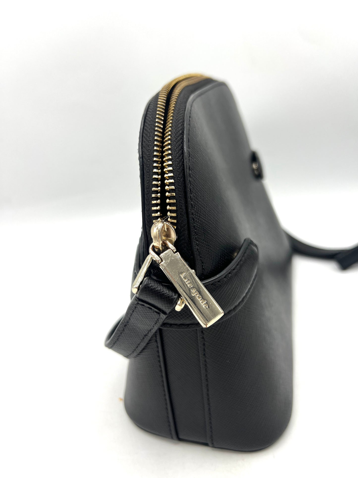Kate Spade Staci Dome Crossbody – Black Saffiano Leather