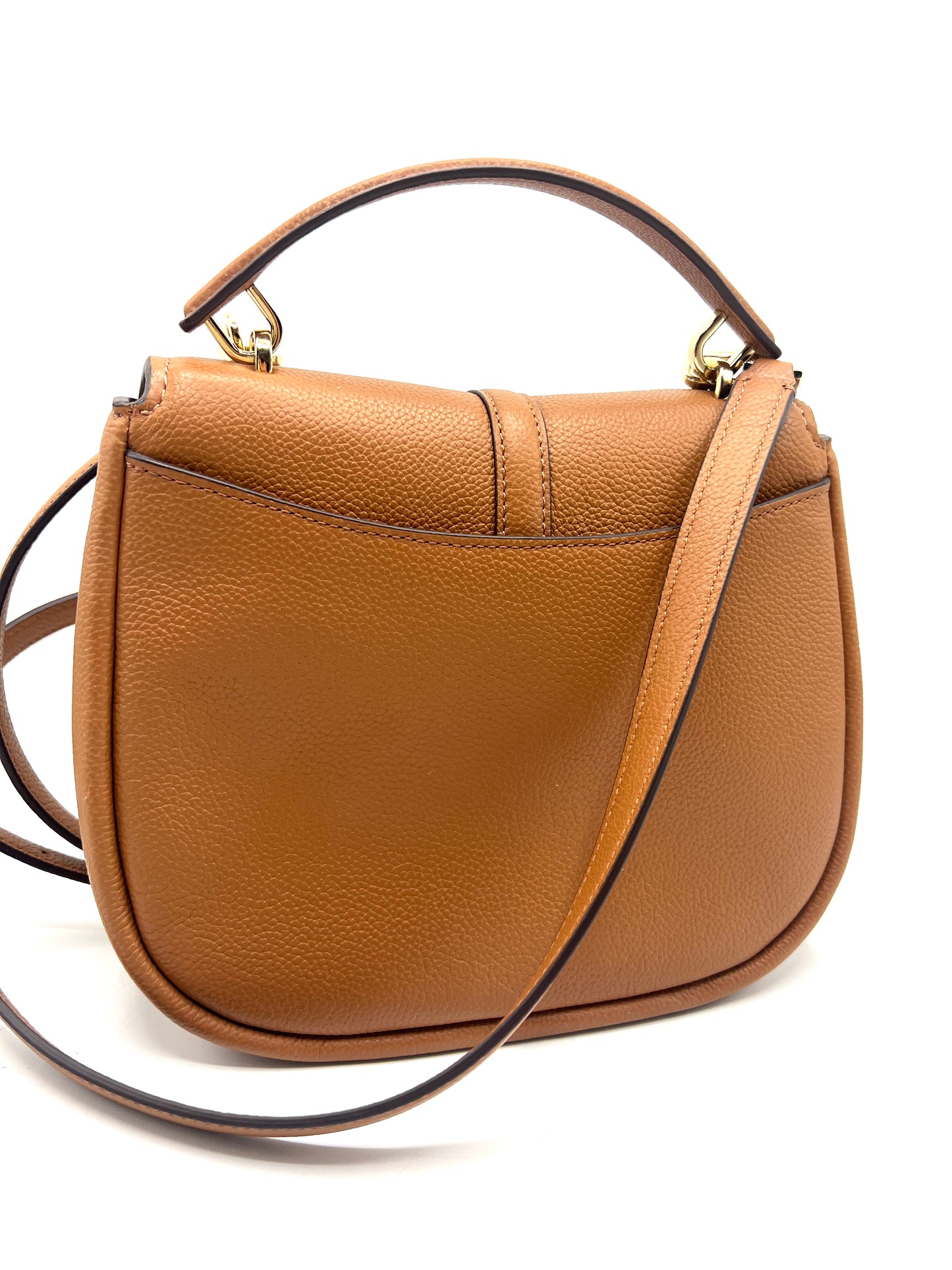 Kate Spade Kayla Pebbled Leather Saddle Bag – Warm Gingerbread