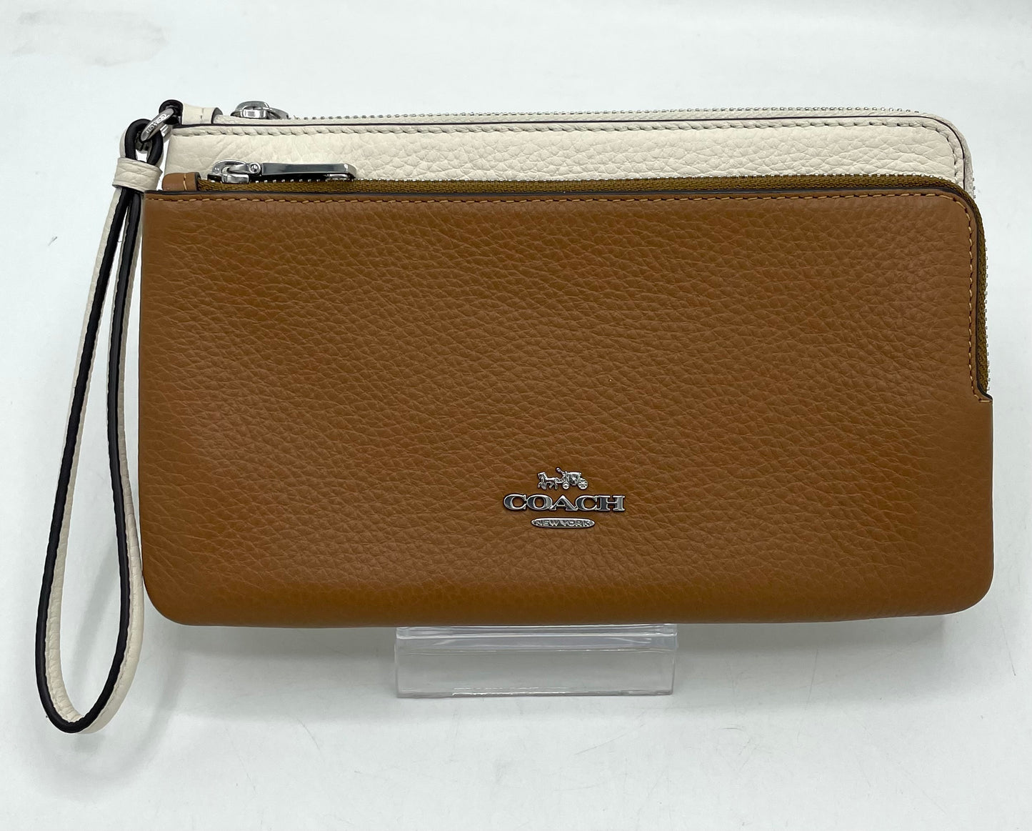 Coach Double Zip Wallet – Saddle & Chalk Leather