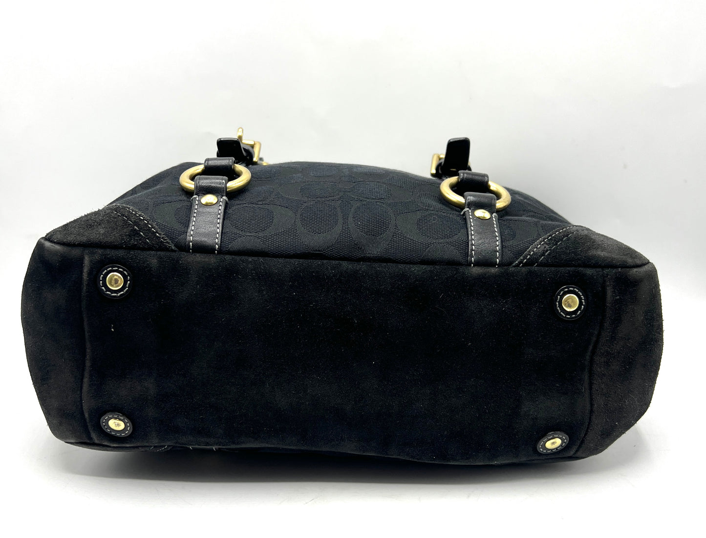 Coach Signature Satchel – Black with Gold-Tone Hardware