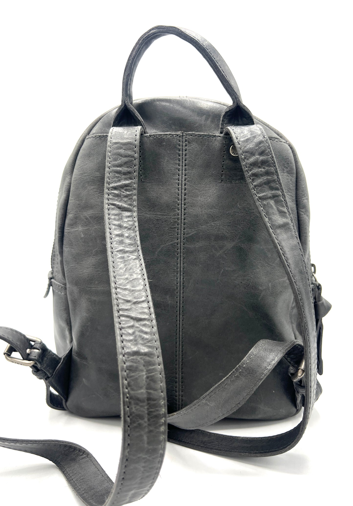 Frye Melissa Medium Leather Backpack – Slate Gray