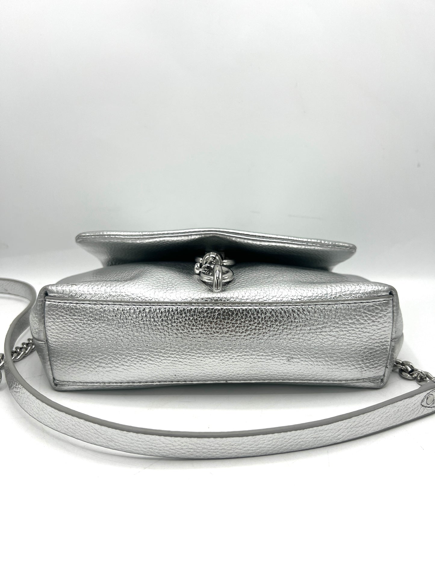 Rebecca Minkoff Flap Crossbody – Silver Leather