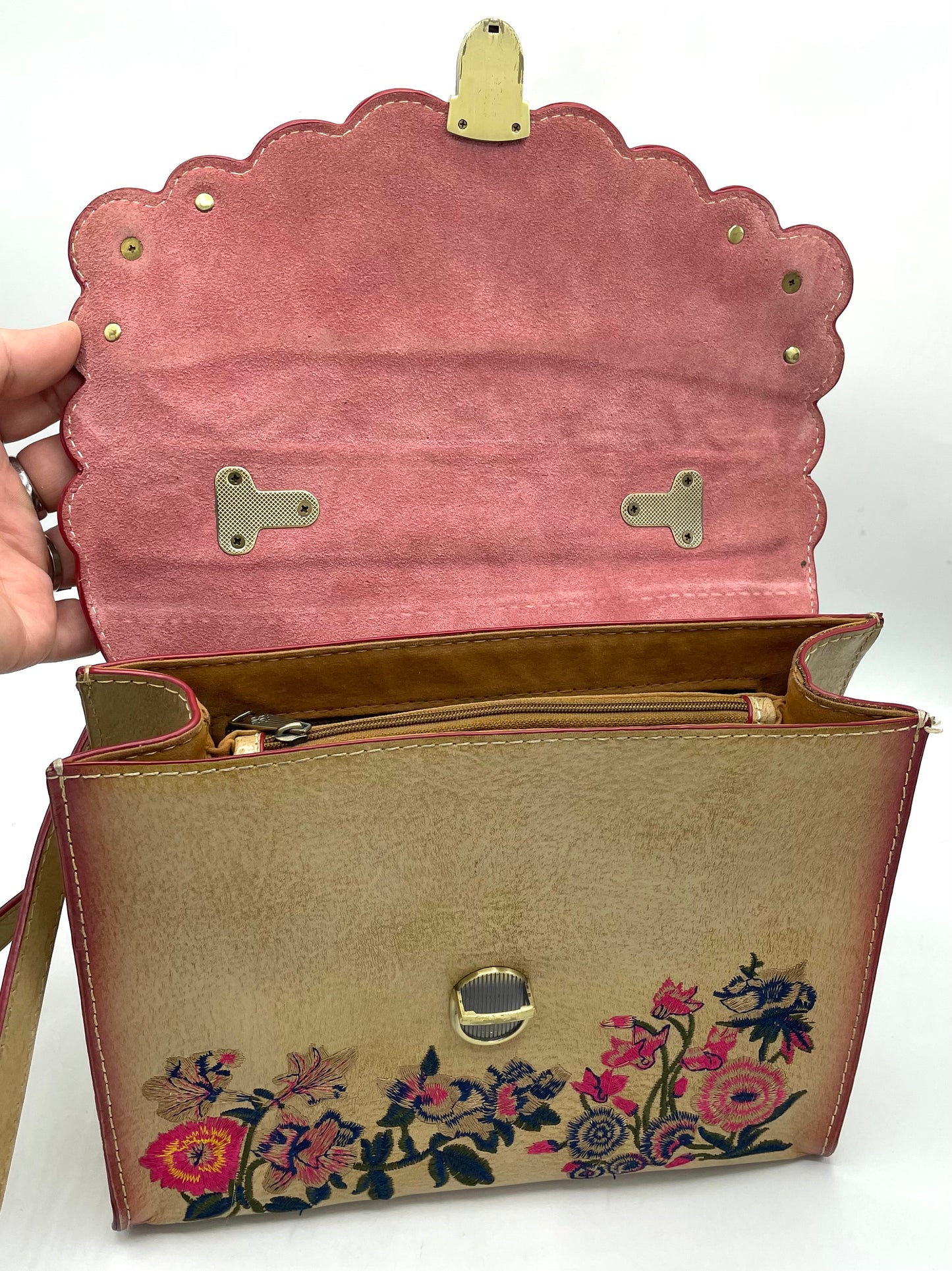 Patricia Nash Prairie Rose Embroidery Simona Satchel