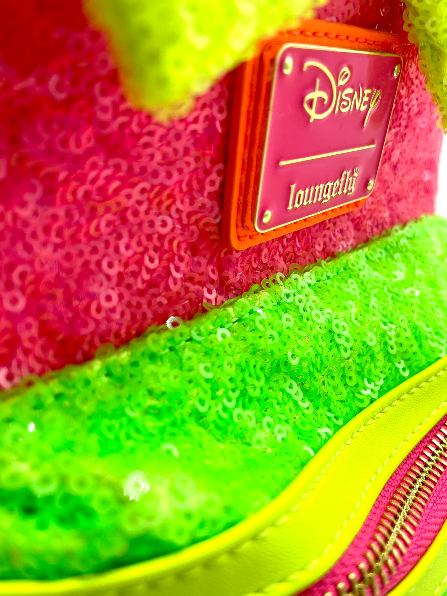 Loungefly Minnie Mouse Neon Color Block Sequin Mini Backpack