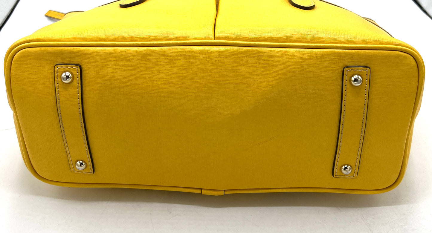 Dooney & Bourke Crescent Tote – Yellow Saffiano Leather