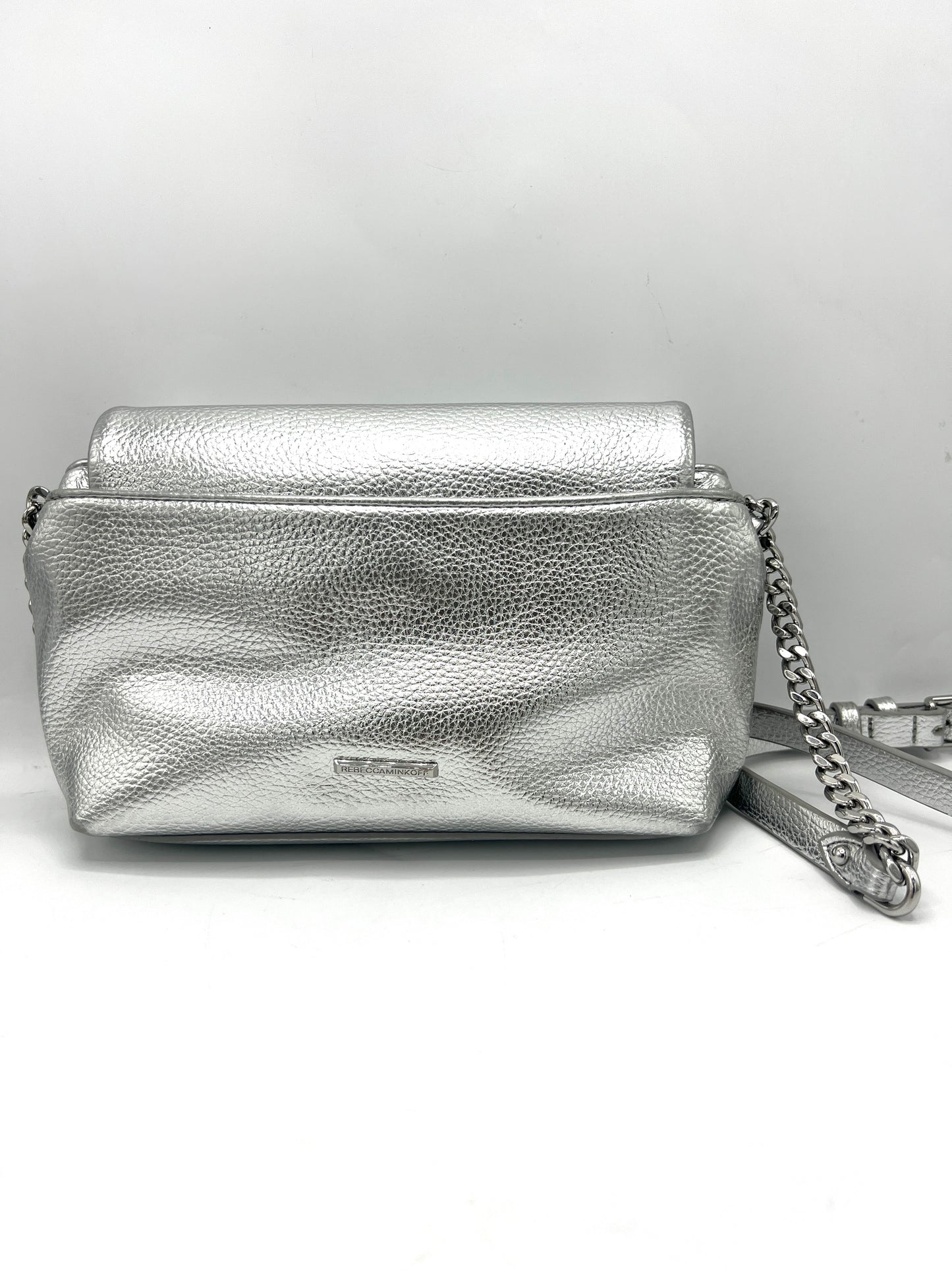 Rebecca Minkoff Flap Crossbody – Silver Leather