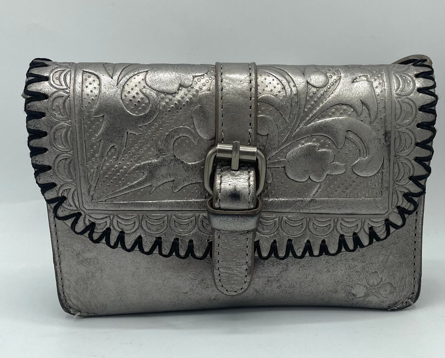Patricia Nash Torri Burnished Tooled Leather Crossbody