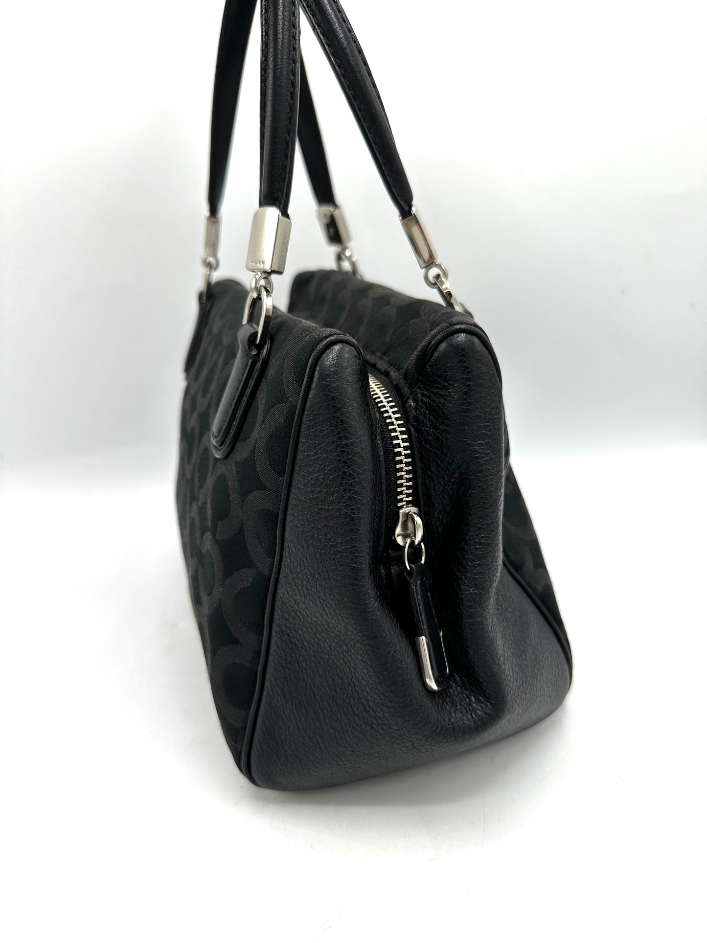 Coach Madison Op Art Sateen Mini Satchel – Black Sateen / Op Art