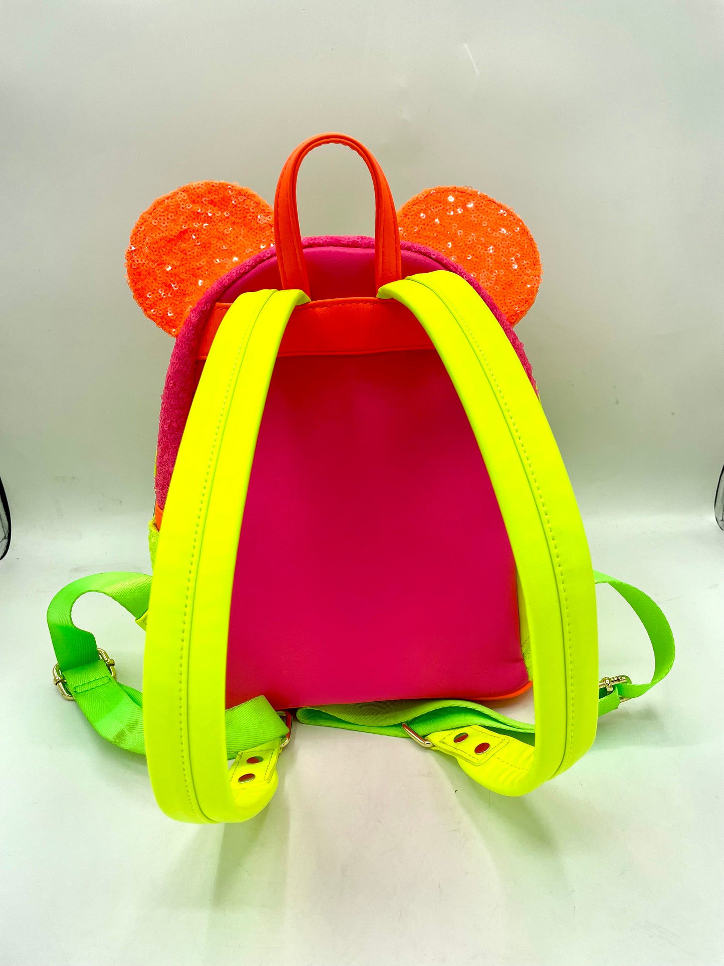 Loungefly Minnie Mouse Neon Color Block Sequin Mini Backpack