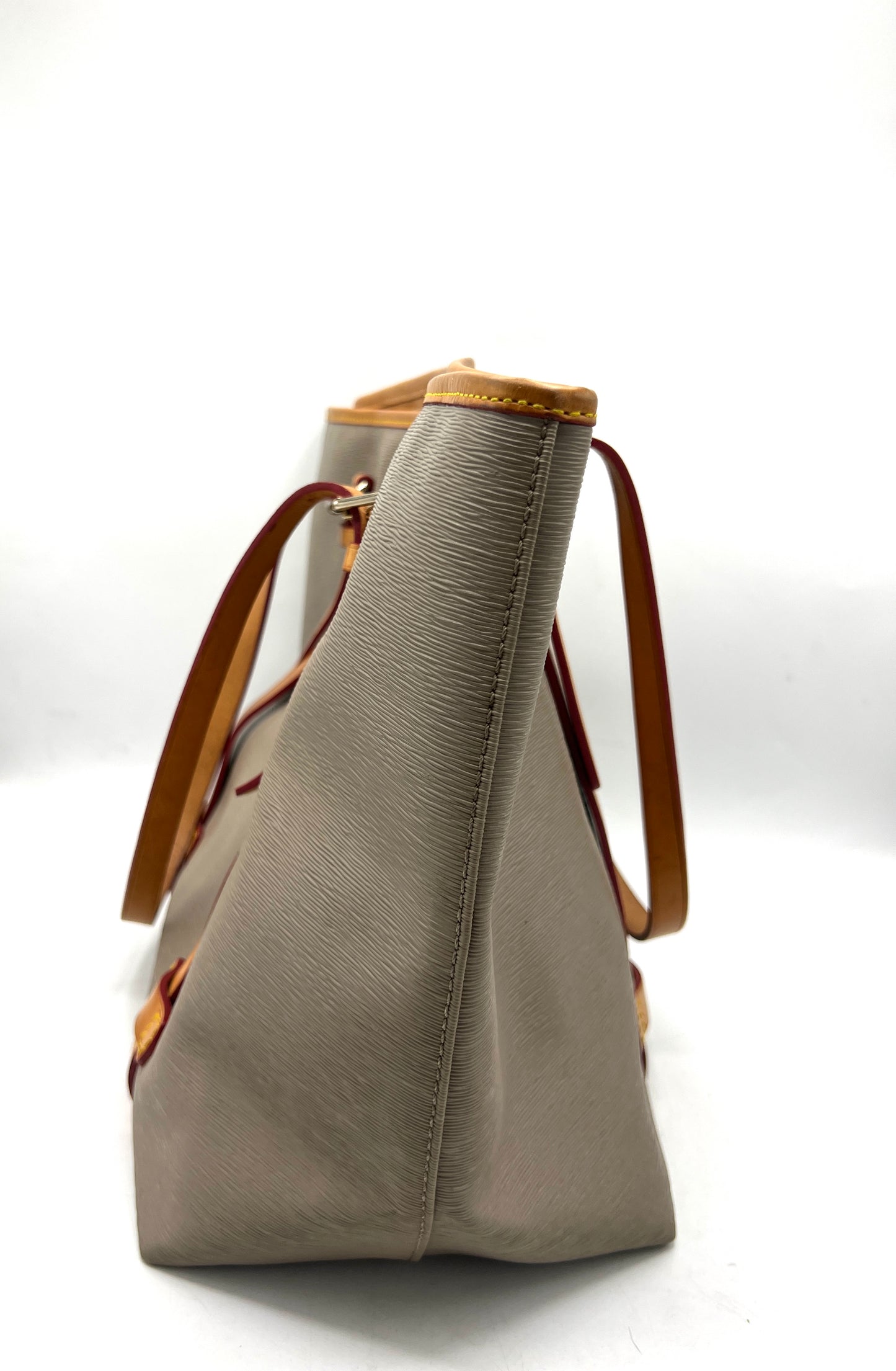 Dooney & Bourke East West Shopper Tote – Taupe Saffiano Leather with Vachetta Handles