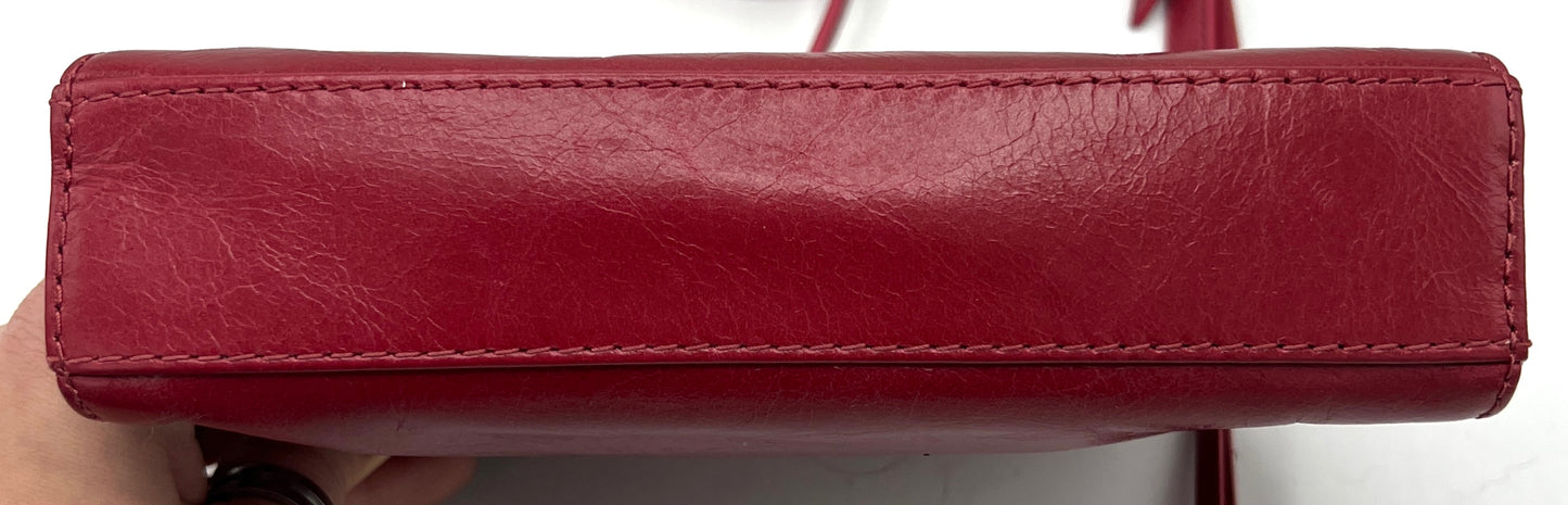 HOBO Evella Crossbody in Fuchsia – Glazed Leather Mini