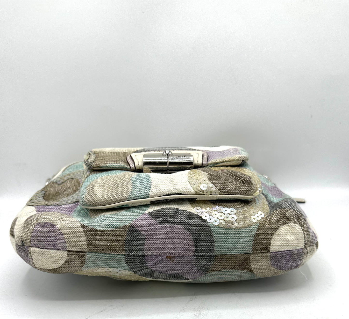 Coach Kristin Graphic Op Art Shoulder Bag – Multicolor with Sequins
