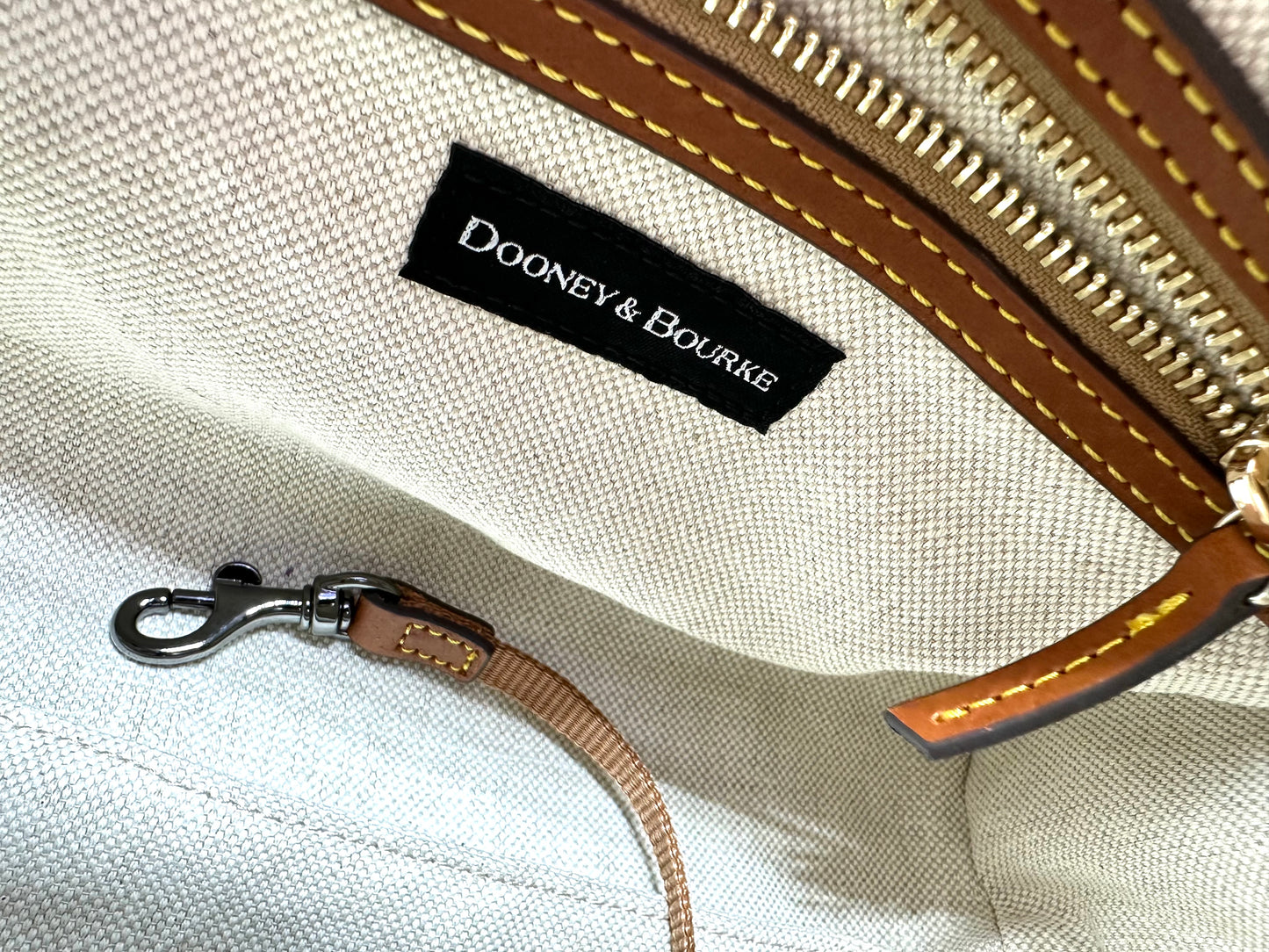 Dooney & Bourke Pebble Grain Barrel Satchel – Black with Brown Leather Handles