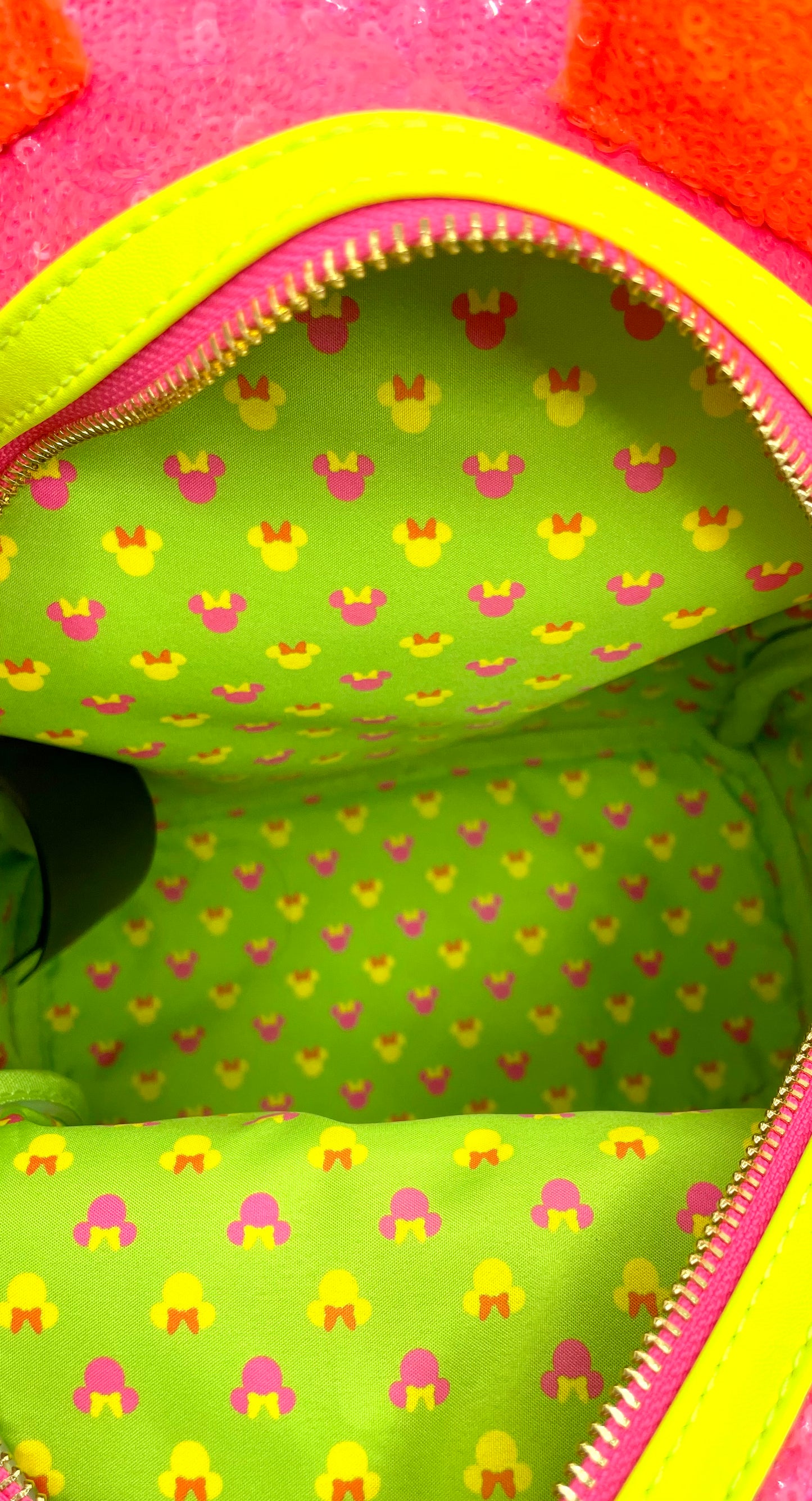 Loungefly Minnie Mouse Neon Color Block Sequin Mini Backpack