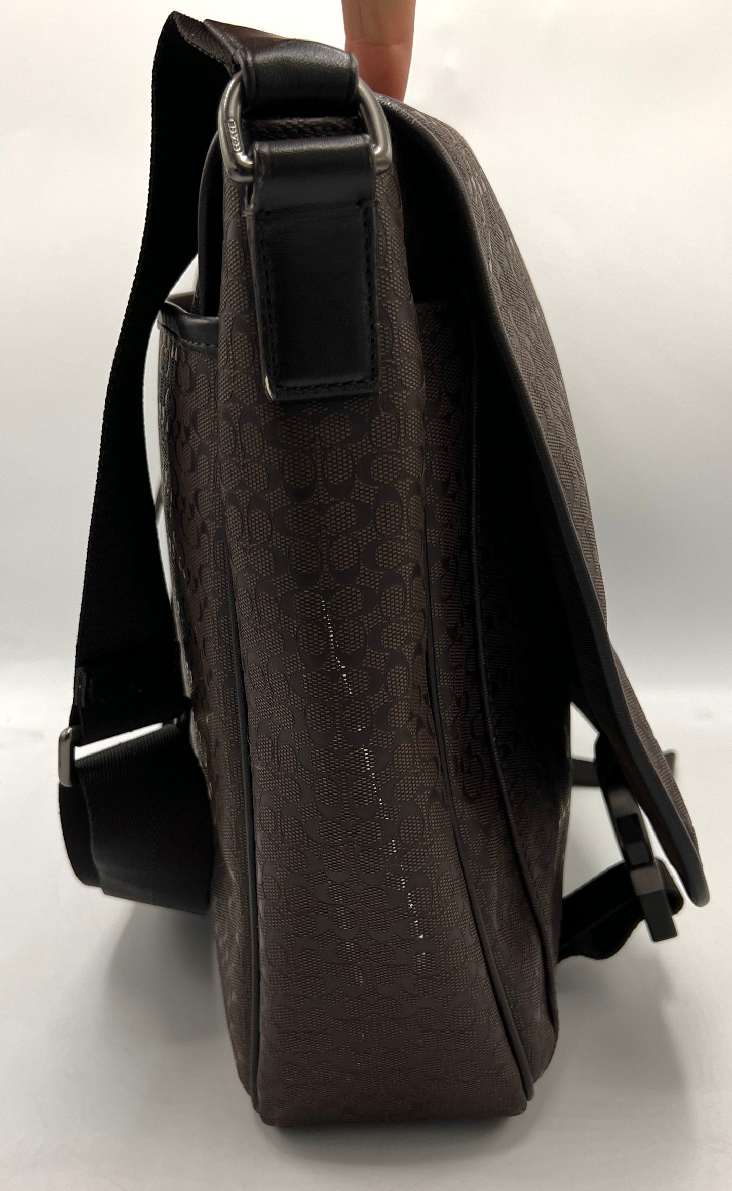 Coach Heritage Signature Embossed PVC Messenger Bag