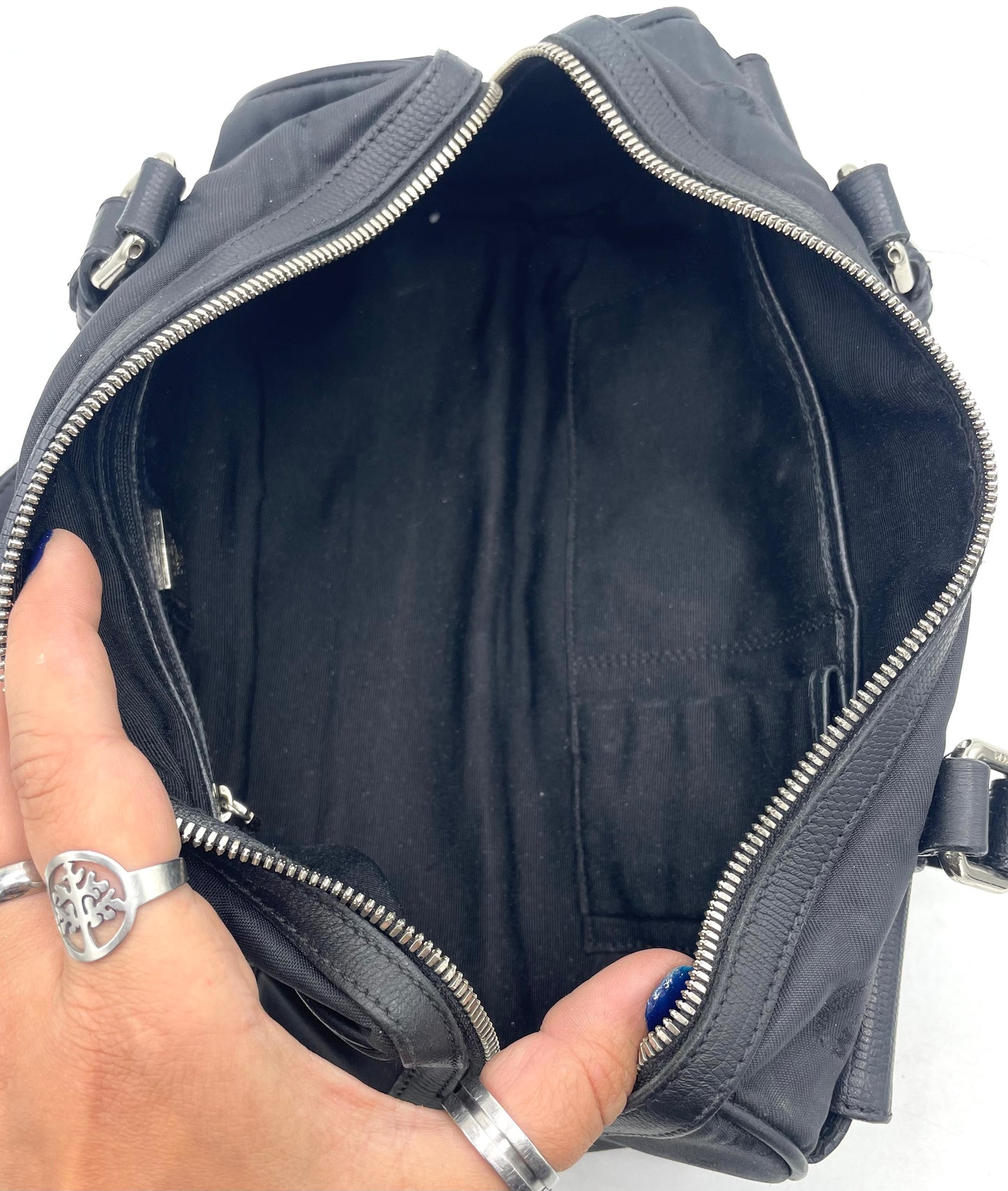MCM Nylon Monogram Barrel Bag