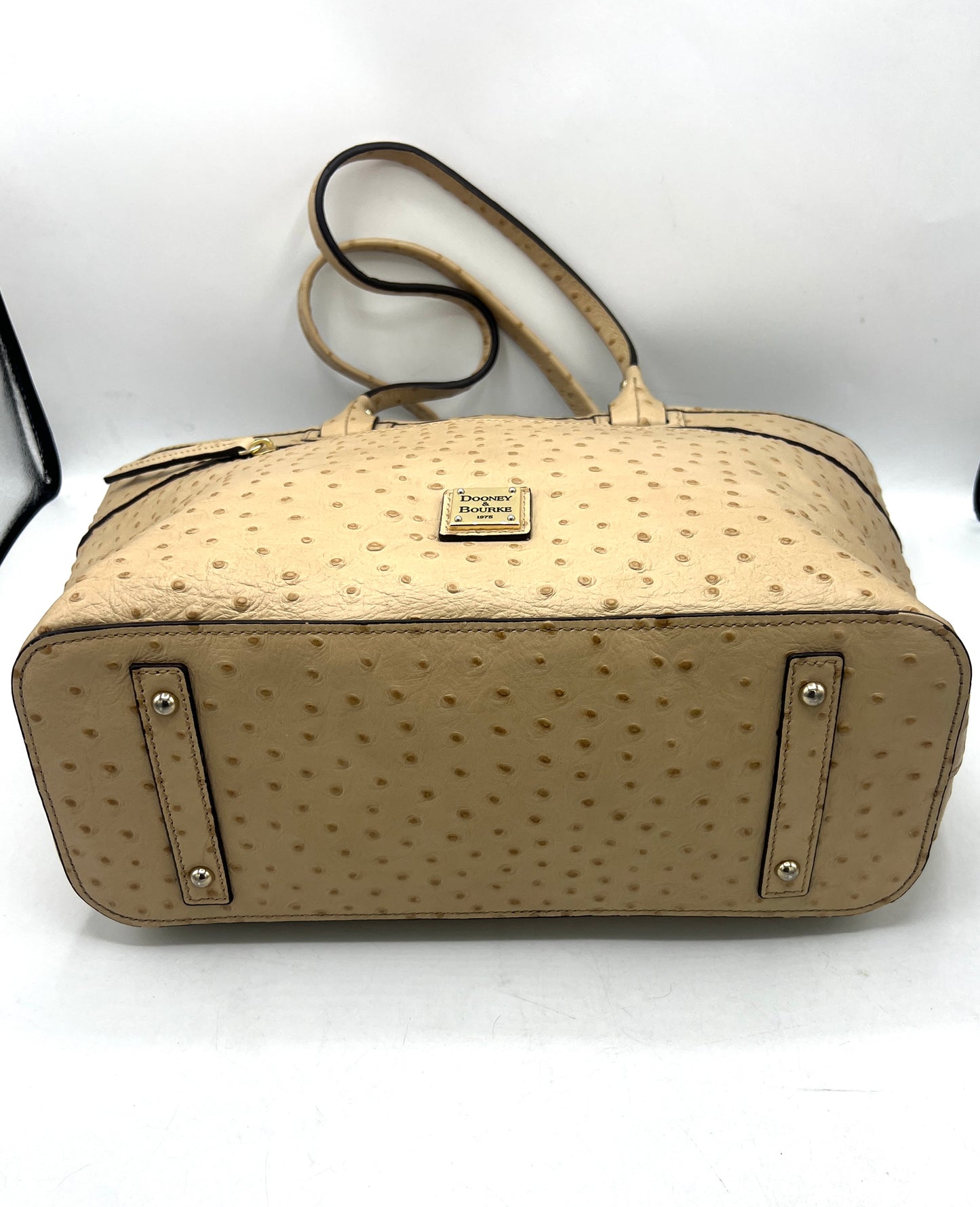 Dooney & Bourke Ostrich Zip Top Tote – Tan