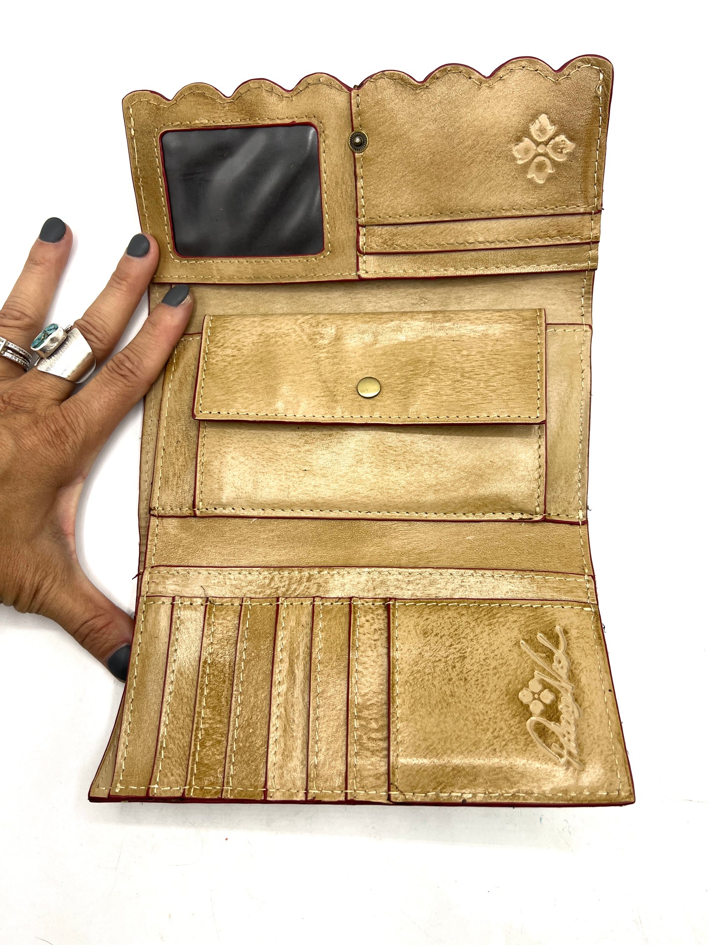 Patricia Nash Prairie Rose Embroidered Trifold Wallet