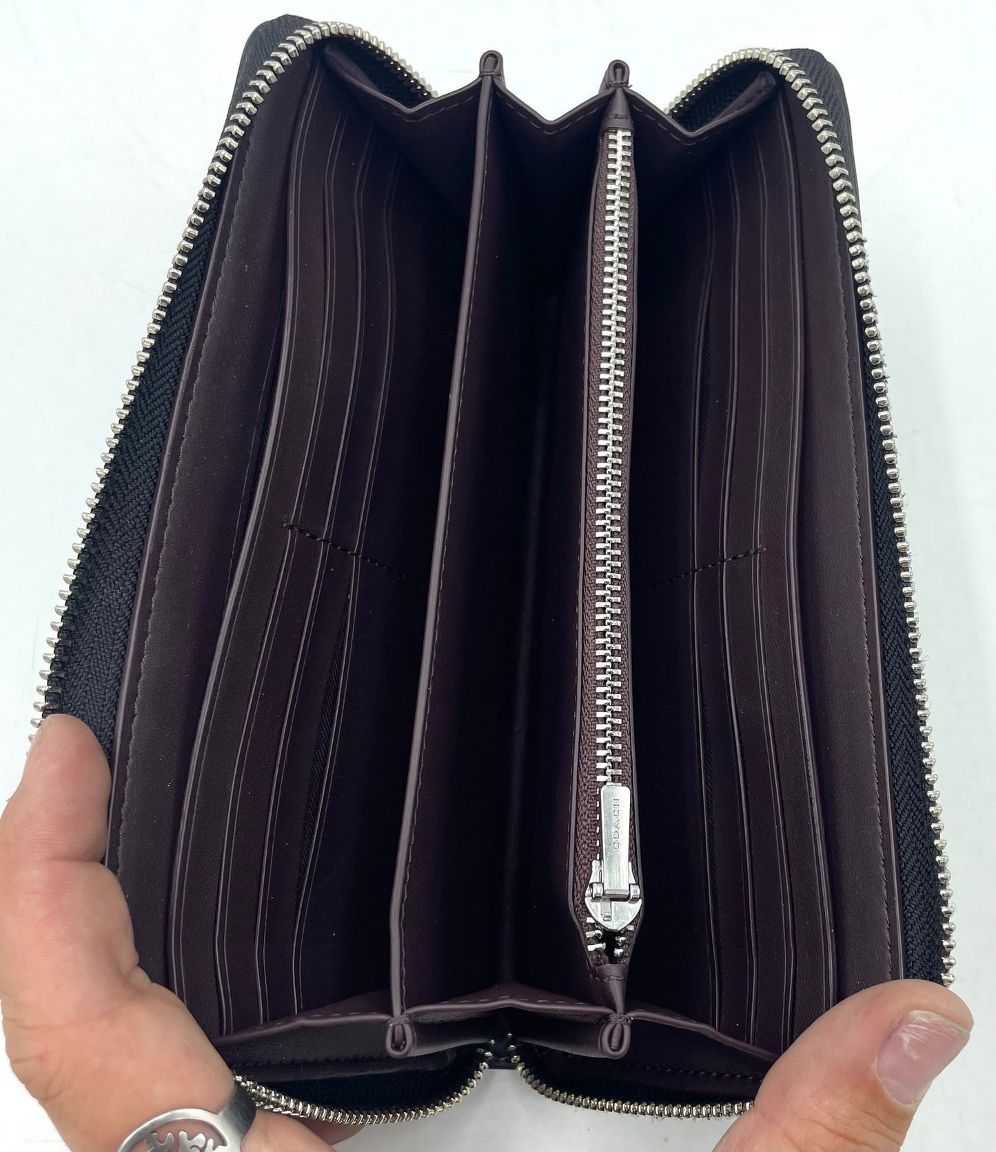 Coach Long Zip Around Wallet - Black
