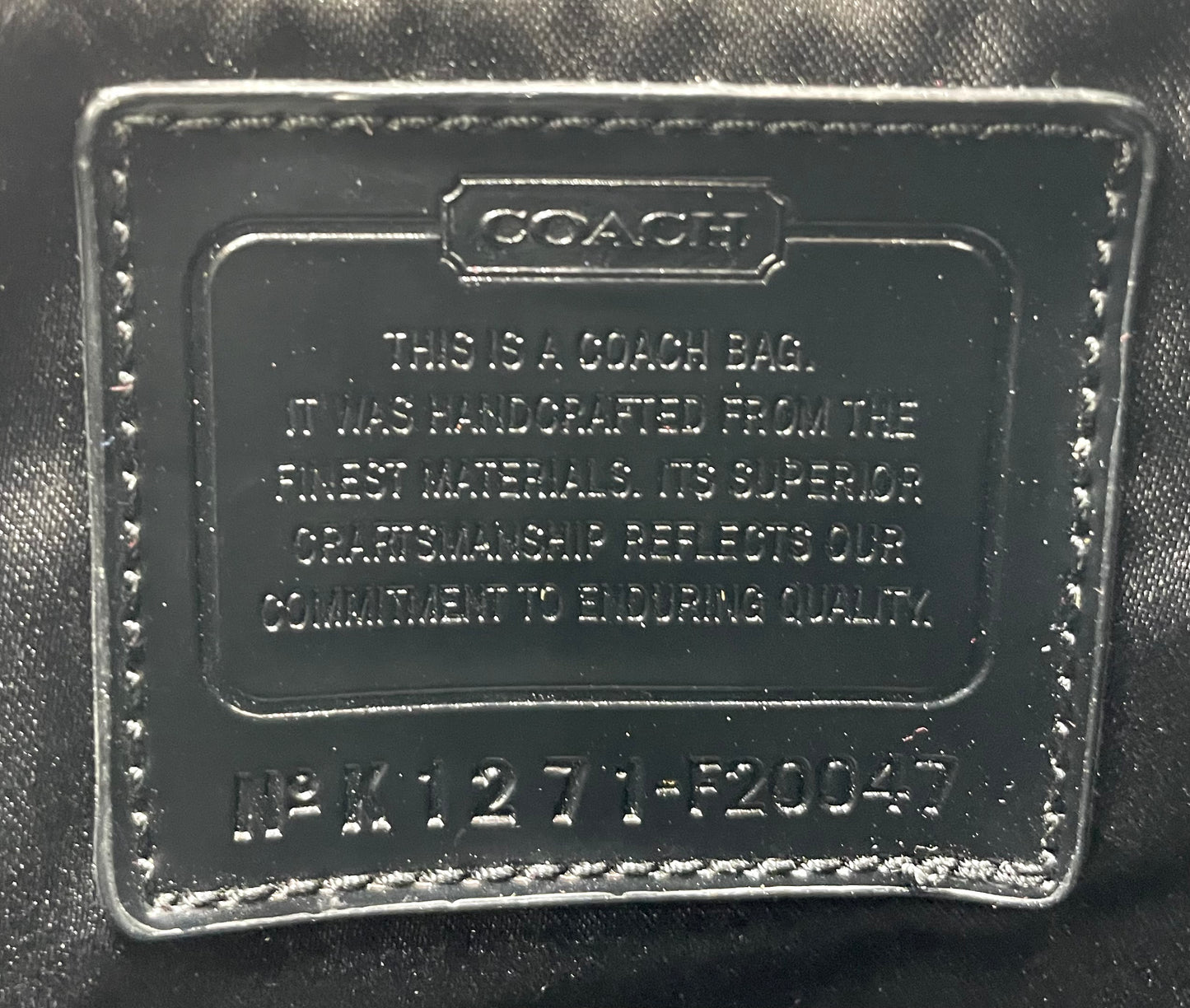 Coach Poppy Daisy Liquid Black Patent Leather Tote