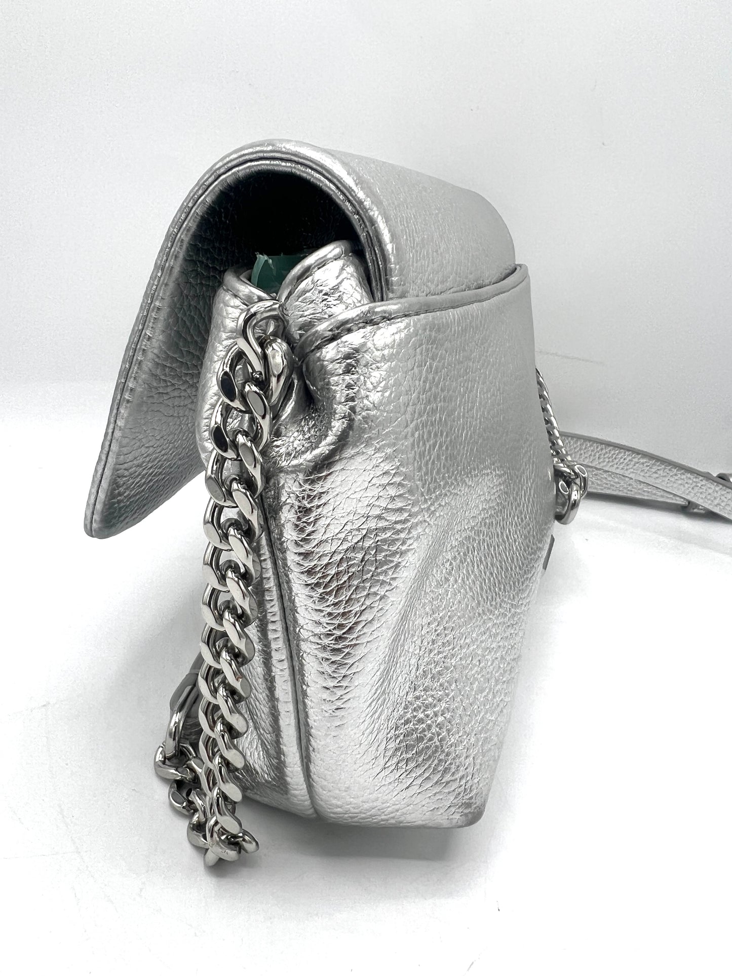 Rebecca Minkoff Flap Crossbody – Silver Leather