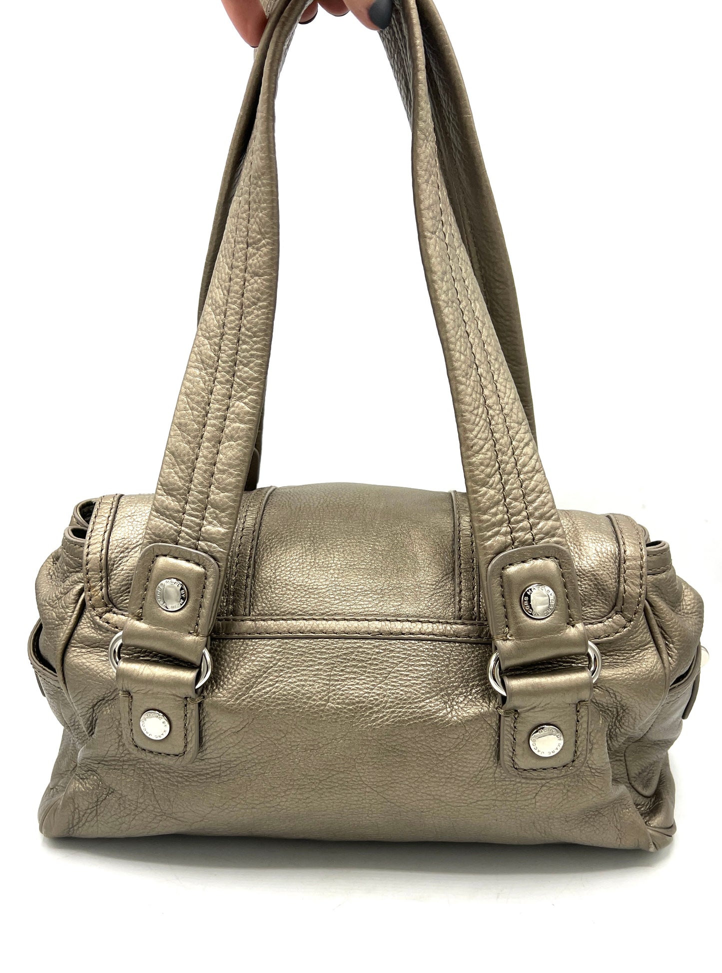 Marc by Marc Jacobs Totally Turnlock Quinn Satchel Handbag – Bronze Metallic Leather