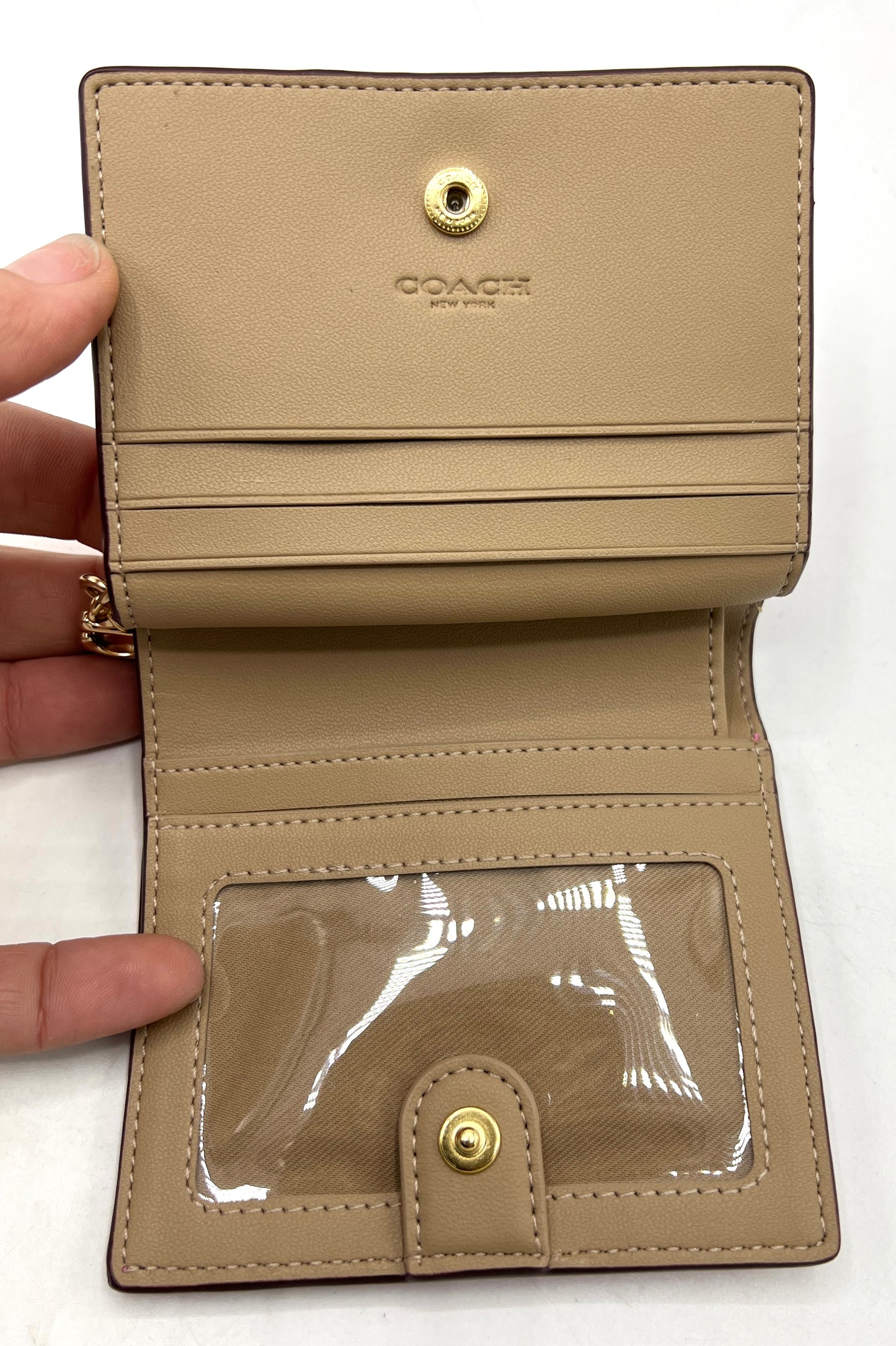 Coach Pebbled Leather Snap Wallet