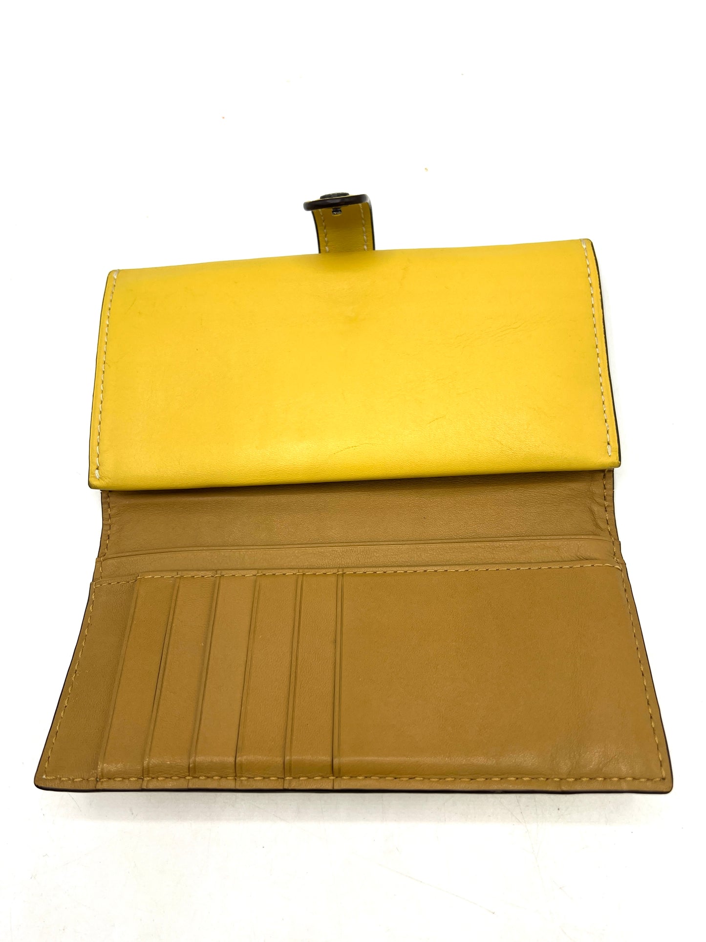 Coach Slim Trifold Wallet – Sunflower Yellow