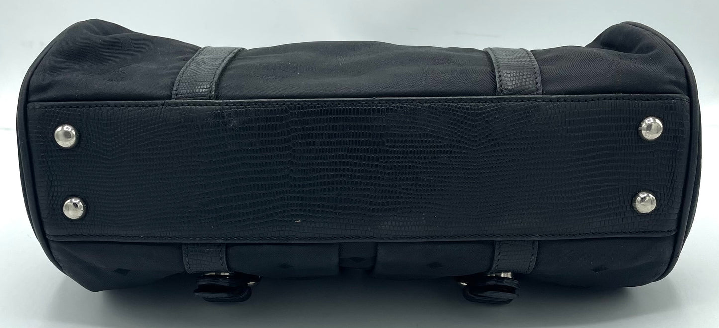 MCM Nylon Monogram Barrel Bag