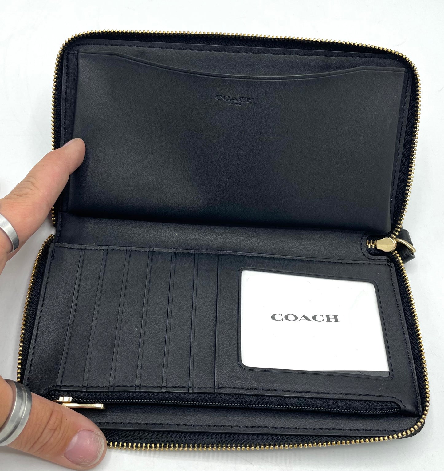Coach Dempsey Large Phone Wallet – Refined Black Leather (Style C4111)