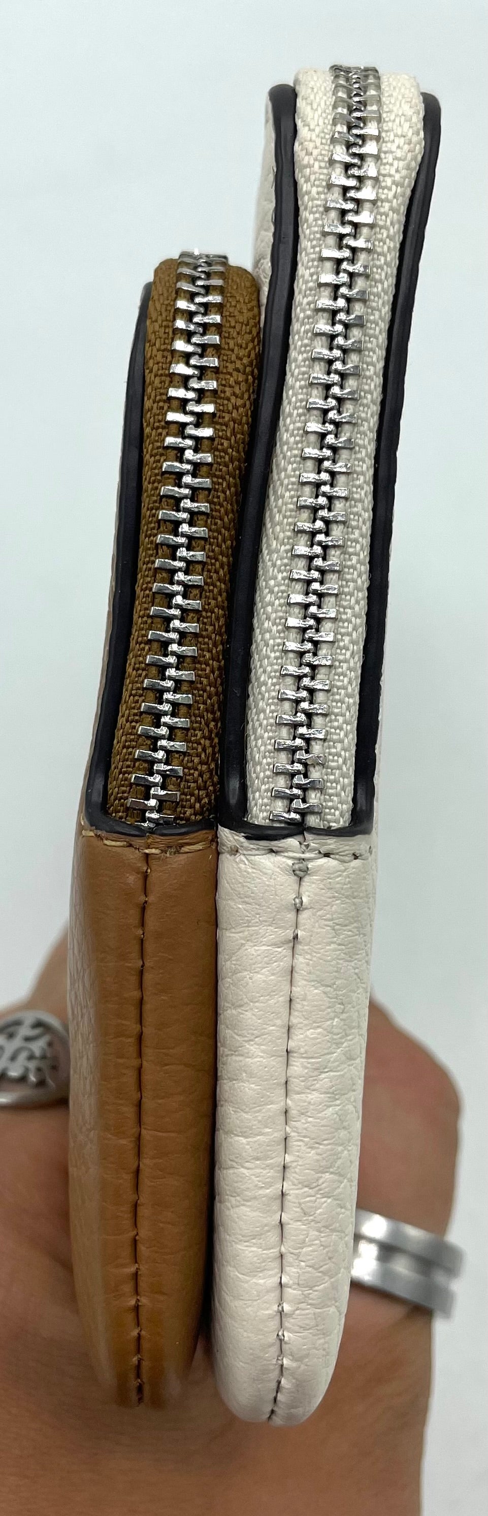 Coach Double Zip Wallet – Saddle & Chalk Leather